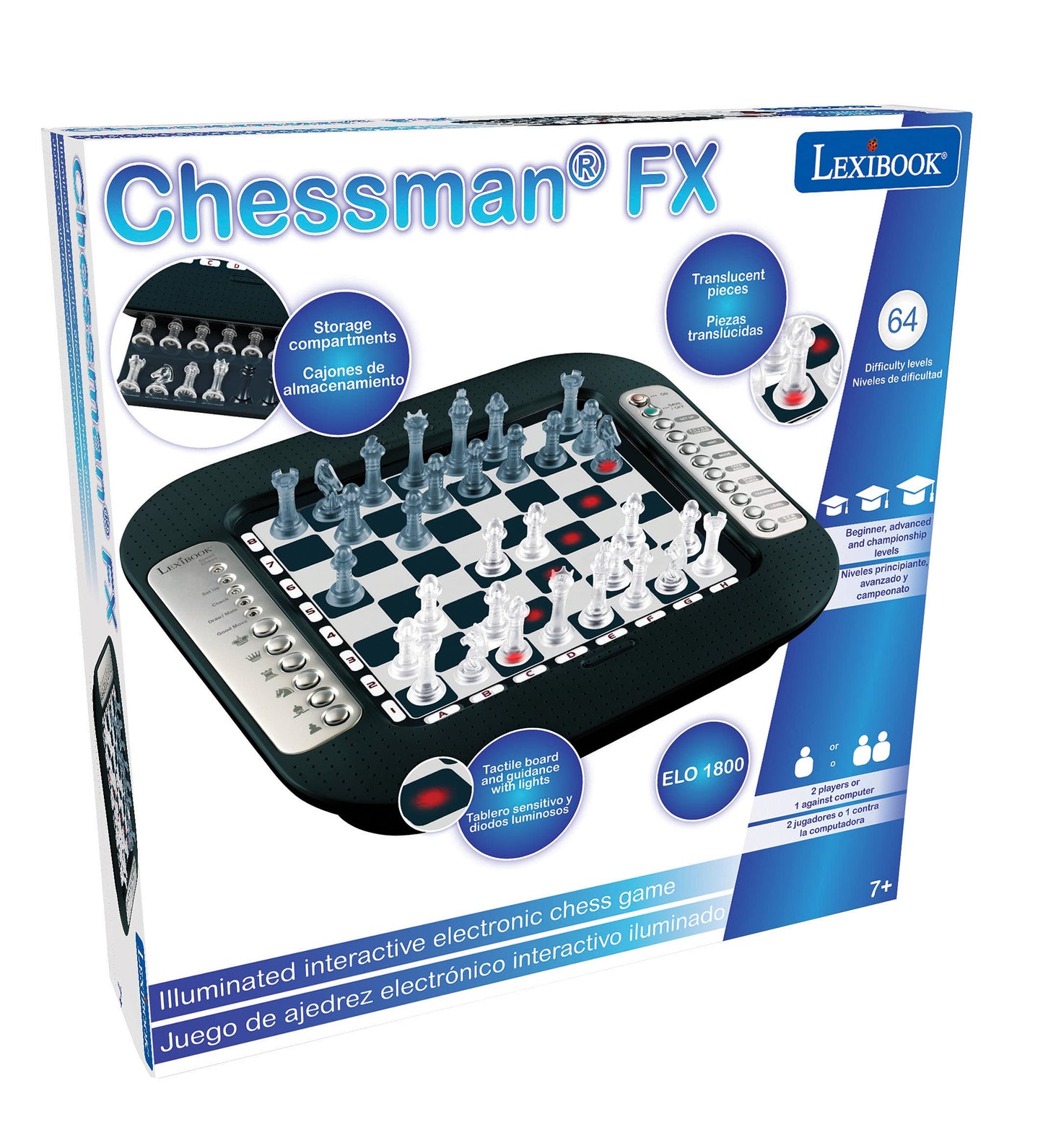 Lexibook Chessman FX: Electronic Chess Game with Light & Sound, 64 Levels, Tactile Keyboard
