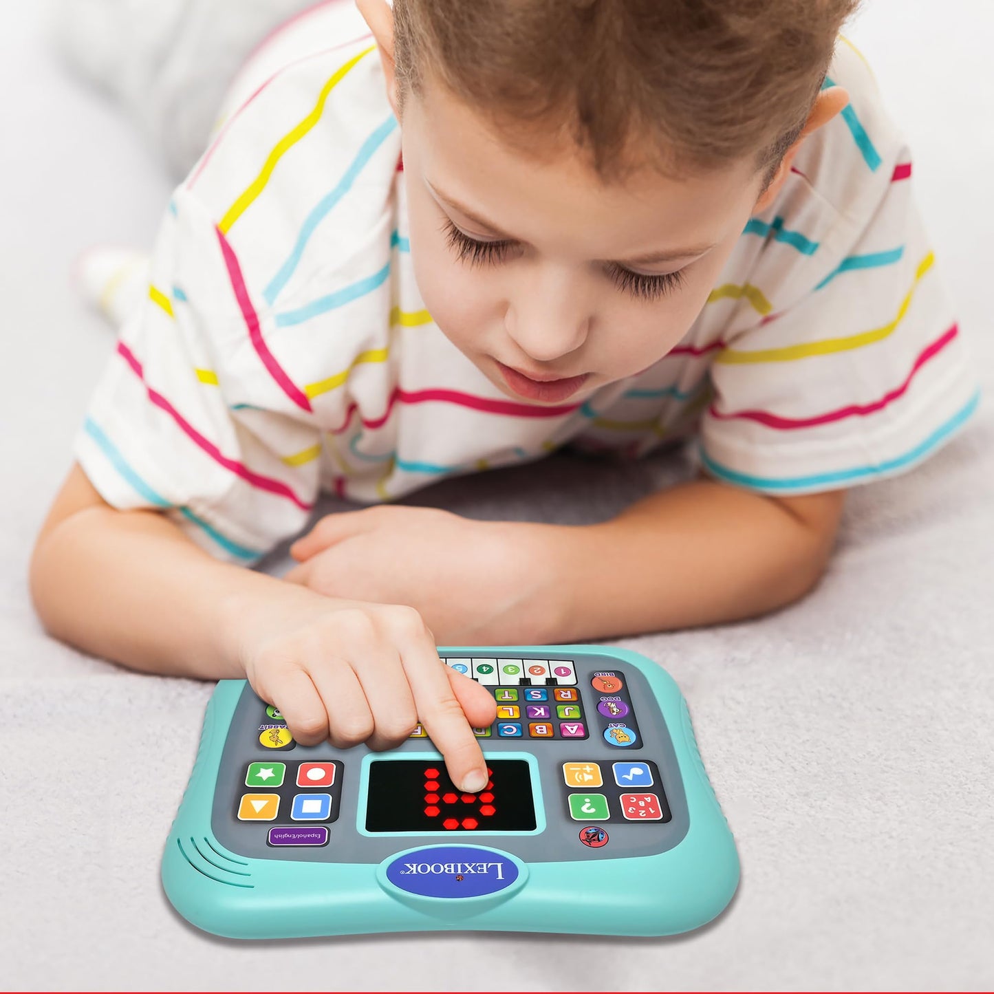 Lexibook Educational Tablet - Bilingual English/Spanish Learning, Alphabet, Numbers, Animals, Piano & Quiz