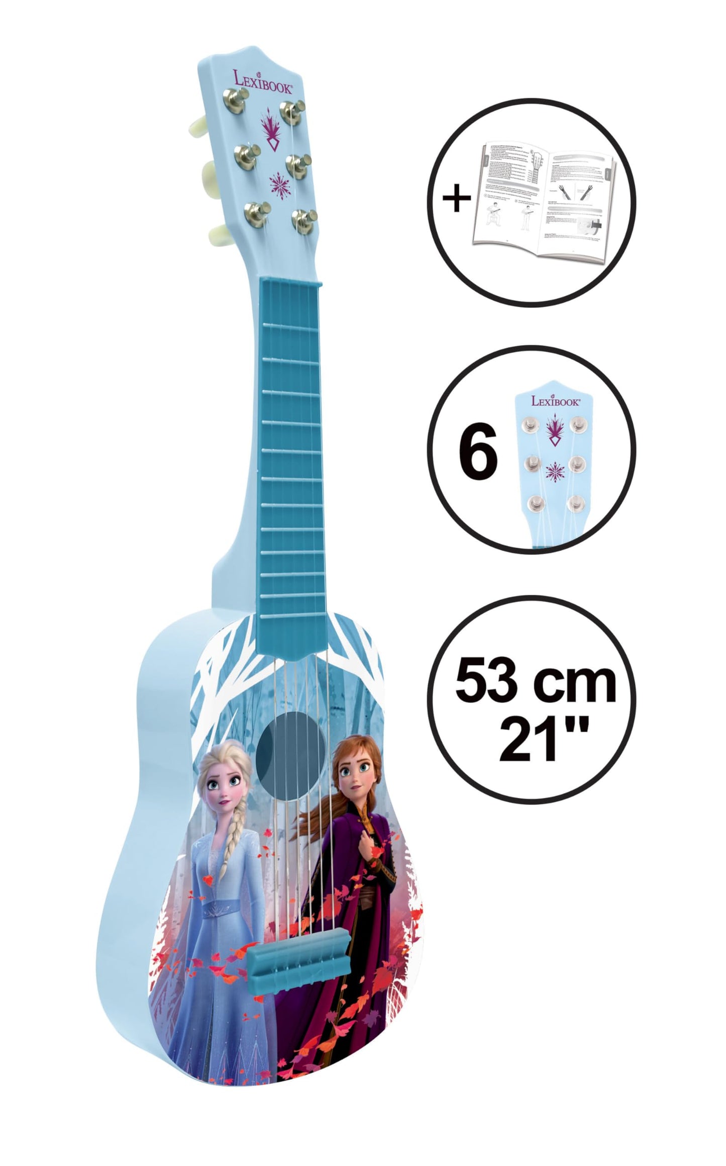 LEXiBOOK Frozen My First Guitar for Kids – 21-inch, 6 Nylon Strings, Guide Included | Blue