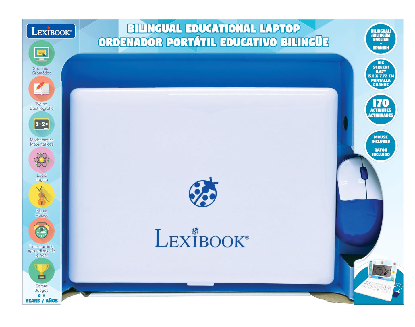 Lexibook JC599i2 Bilingual Educational Laptop - English & Spanish Learning for Kids | 170 Activities