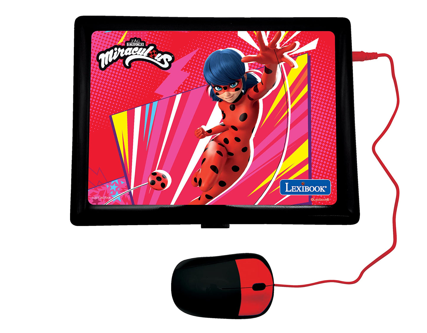 LEXiBOOK Miraculous: Educational Bilingual Laptop for Kids – English/Spanish with 124 Activities