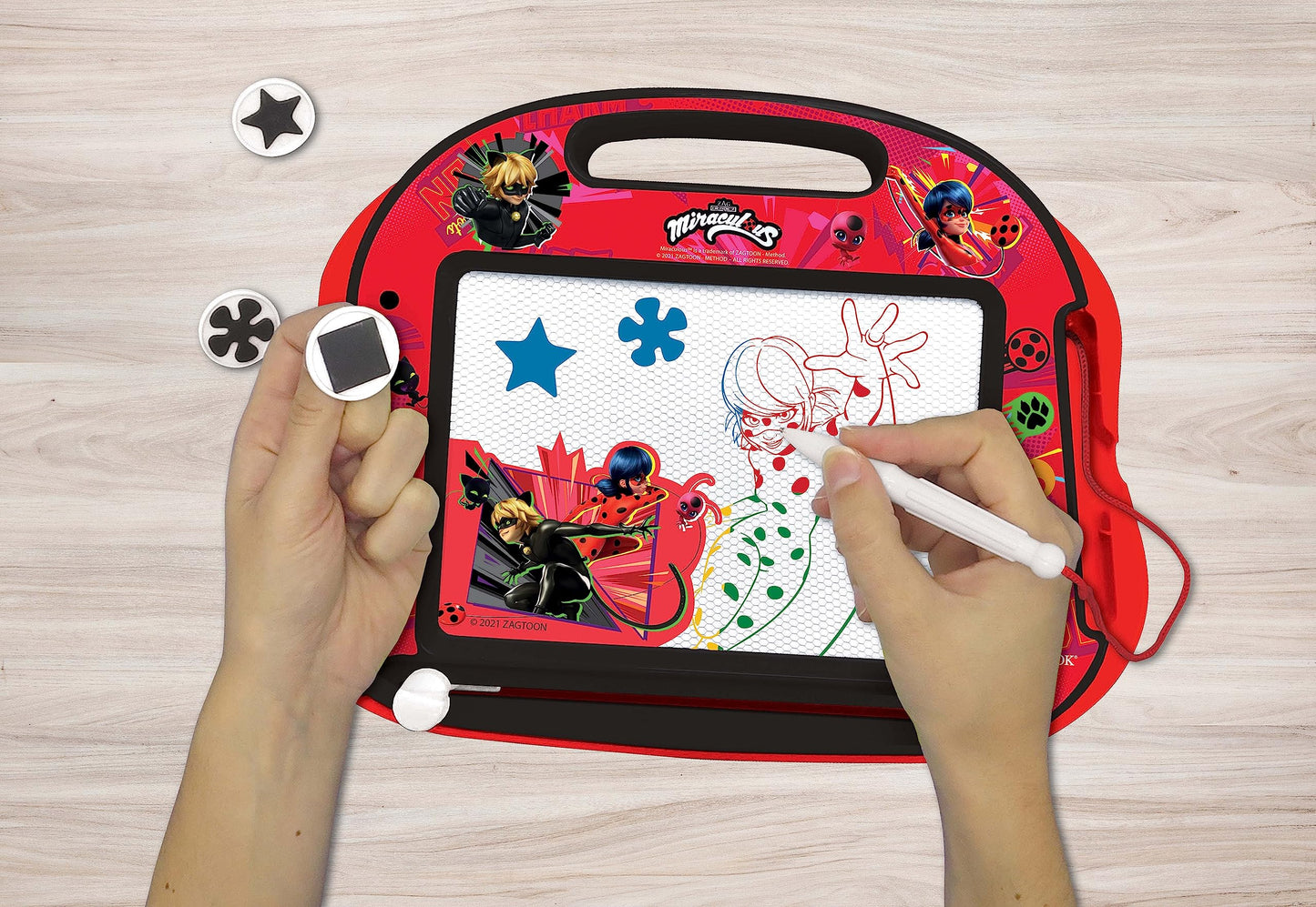 Lexibook Miraculous Ladybug Cat Noir Magnetic Drawing Board – Multicolor Creative Toy