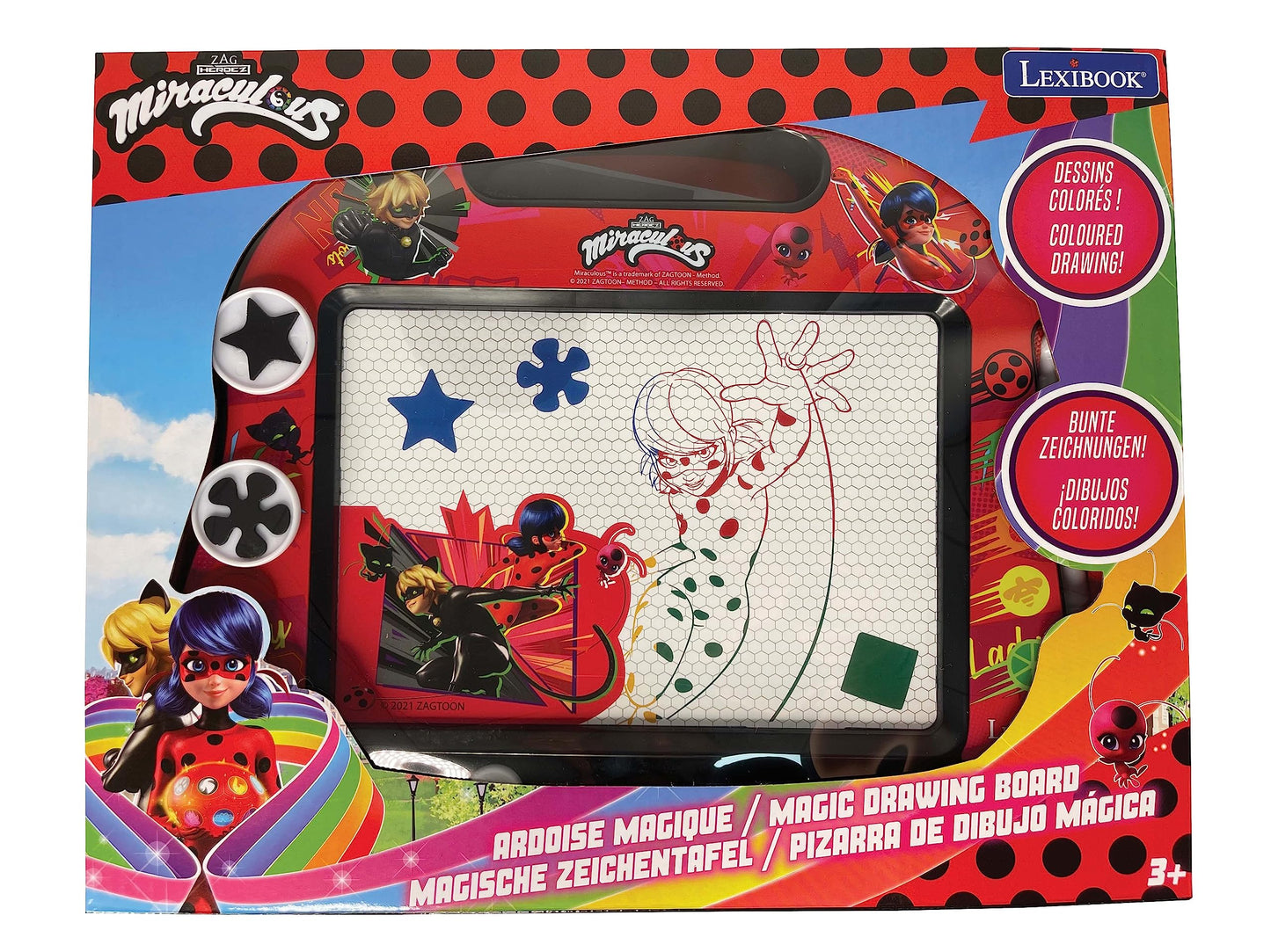 Lexibook Miraculous Ladybug Cat Noir Magnetic Drawing Board – Multicolor Creative Toy
