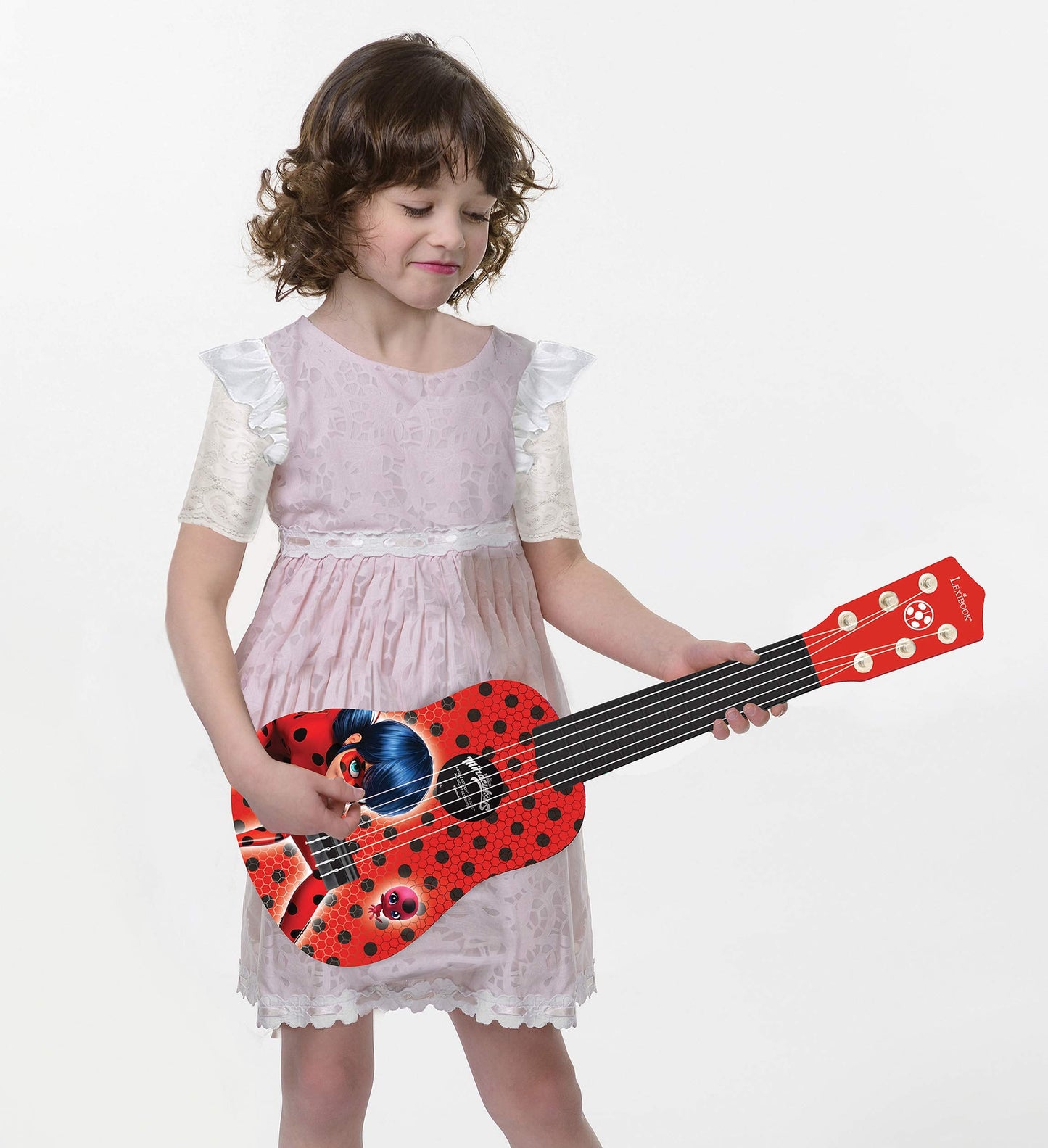 LEXiBOOK Miraculous Ladybug My First Guitar for Kids – 21'', 6 Nylon Strings, Guide Included