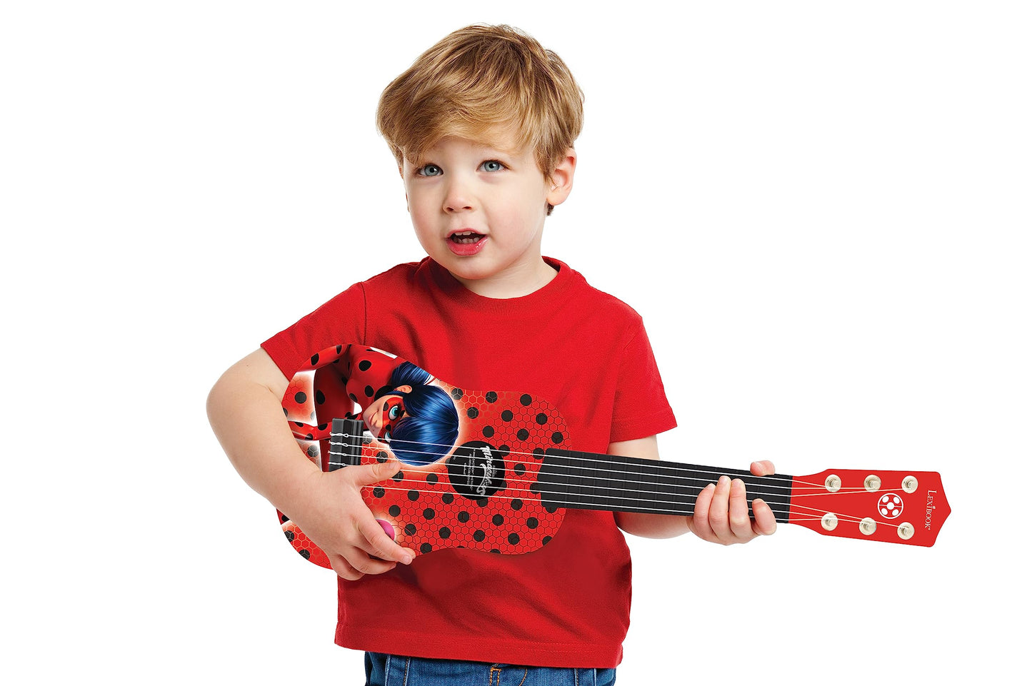 LEXiBOOK Miraculous Ladybug My First Guitar for Kids – 21'', 6 Nylon Strings, Guide Included