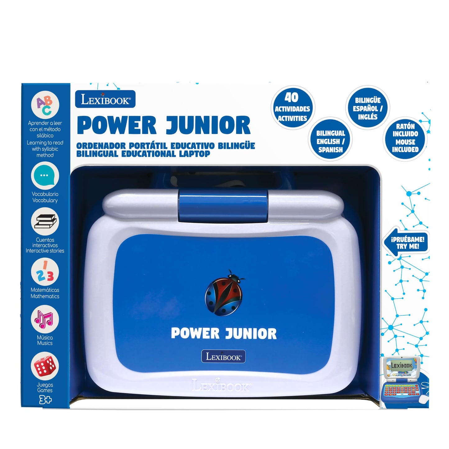Lexibook Power Junior: Bilingual English/Spanish Educational Laptop with 40 Activities