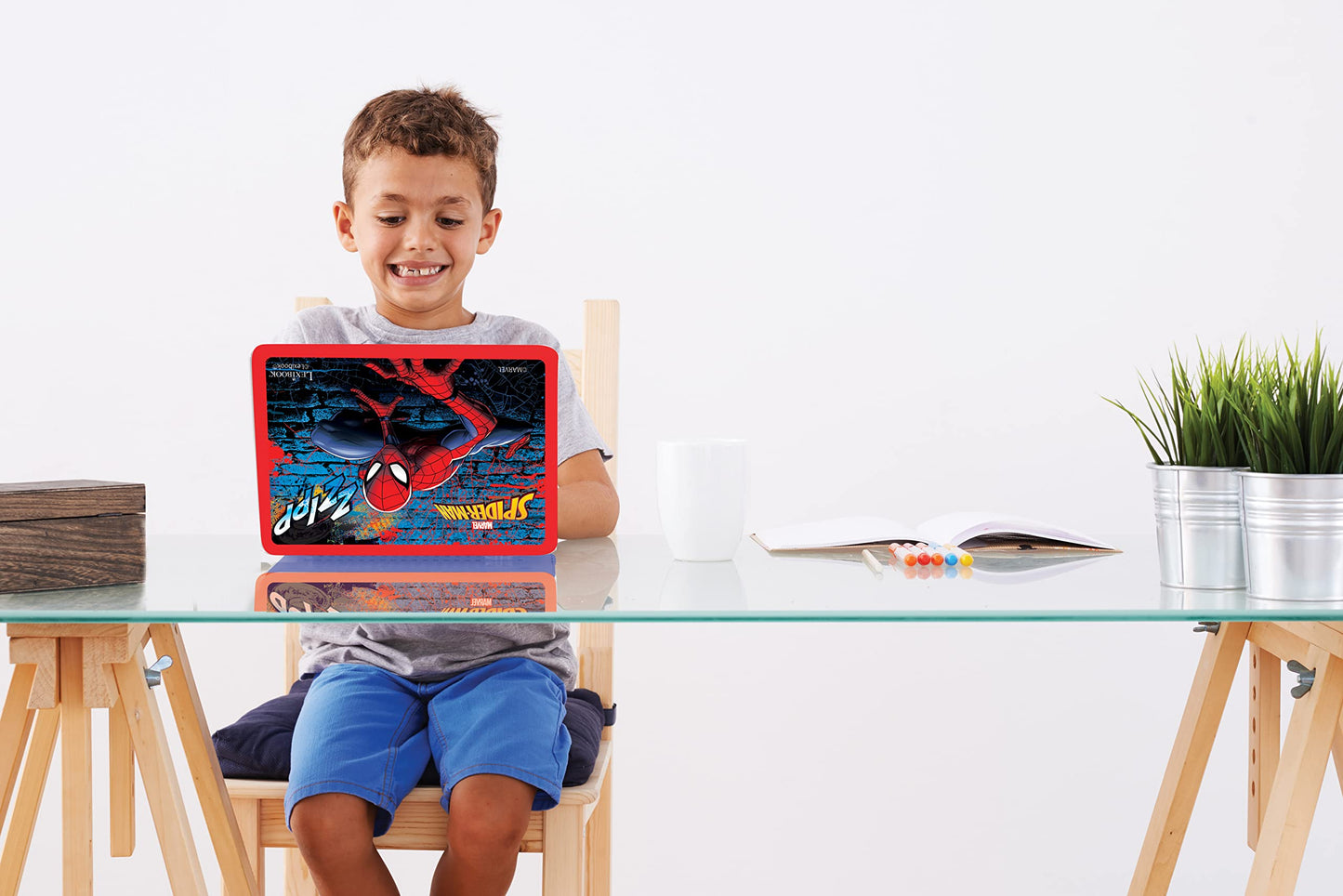 LEXiBOOK Spider-Man Educational Laptop – Bilingual Spanish/English Kid Toy with 124 Activities