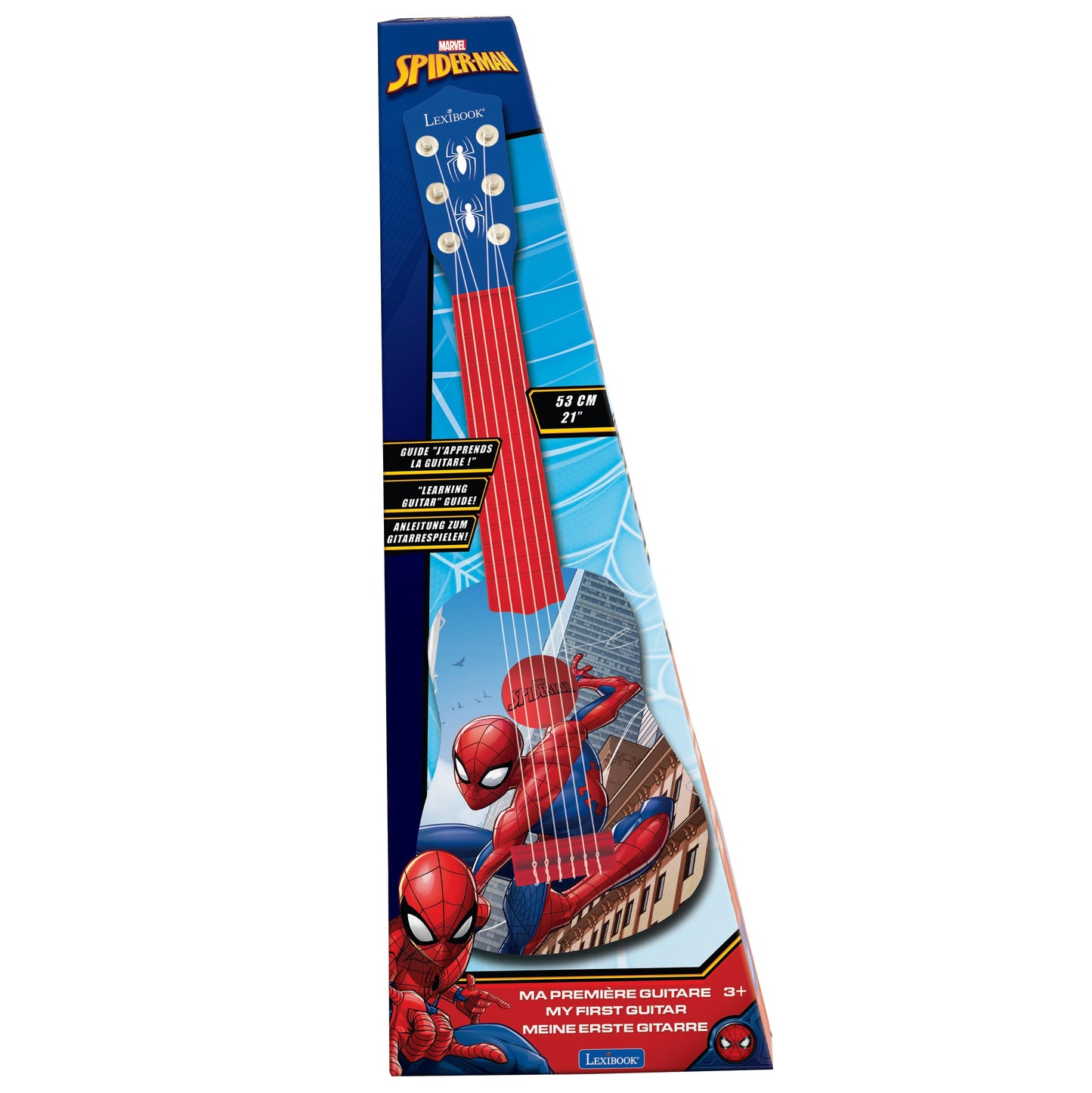 Lexibook Spider-Man My First Guitar for Children, 21'' Nylon Strings, Guide Included – K200SP