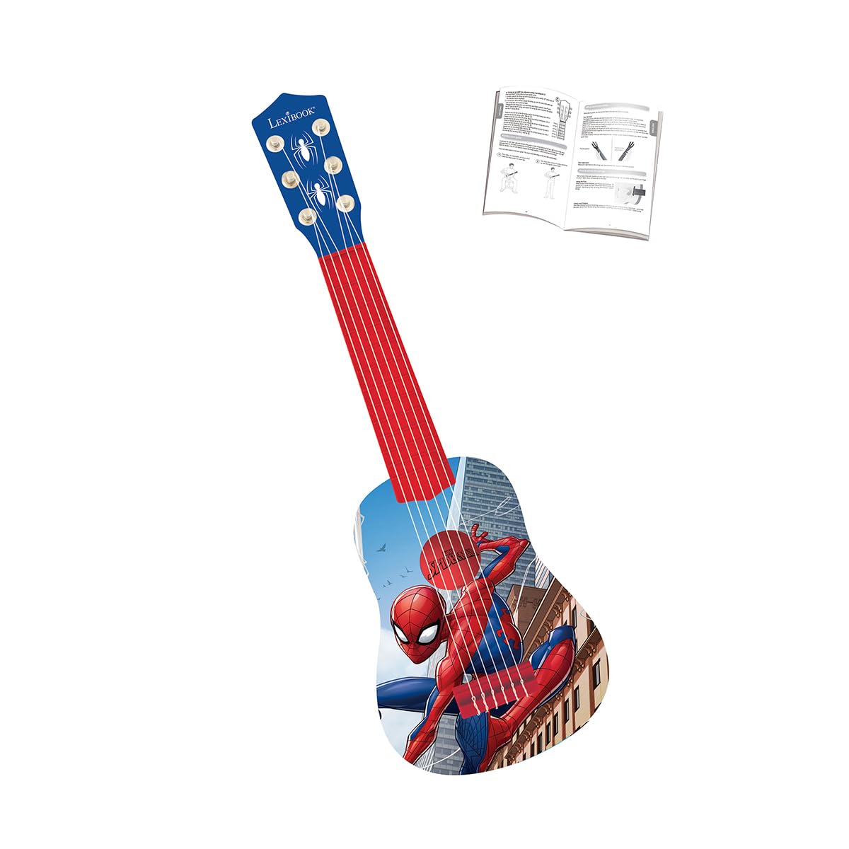Lexibook Spider-Man My First Guitar for Children, 21'' Nylon Strings, Guide Included – K200SP