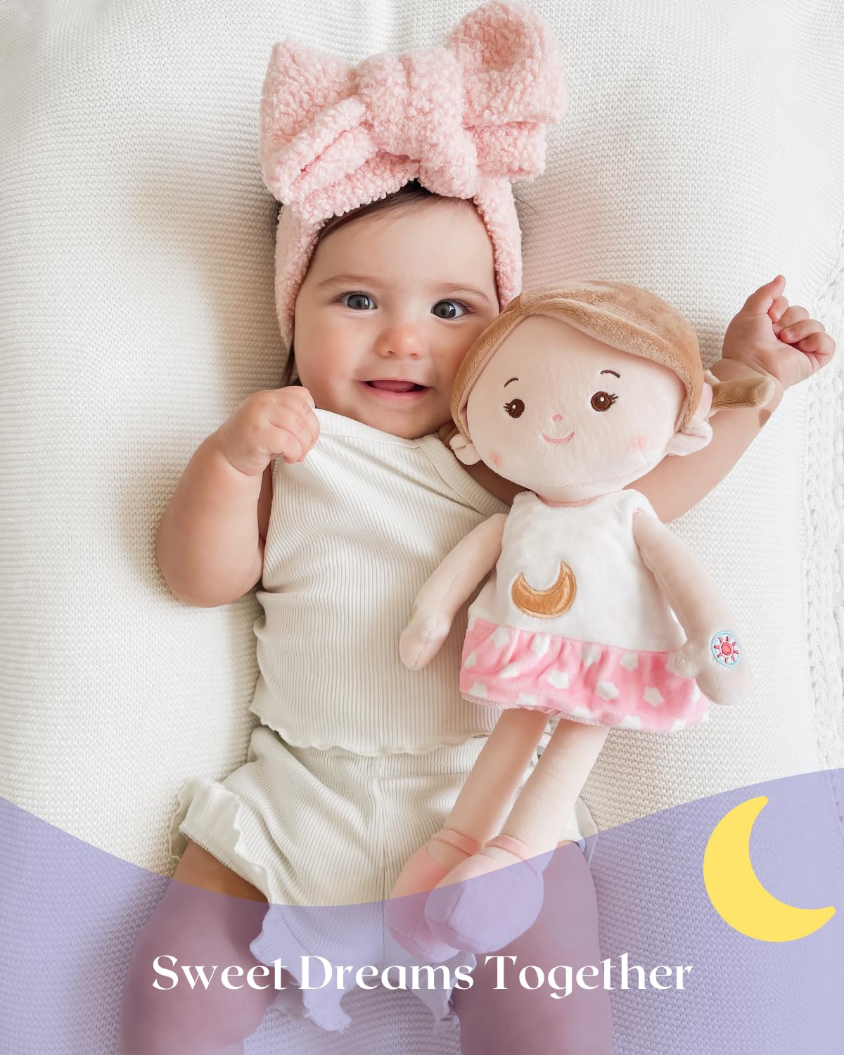 LeyaDoll 12'' Soft Baby Doll – Interactive Talking Doll with Lullaby Songs & 5 Expressions for Toddlers