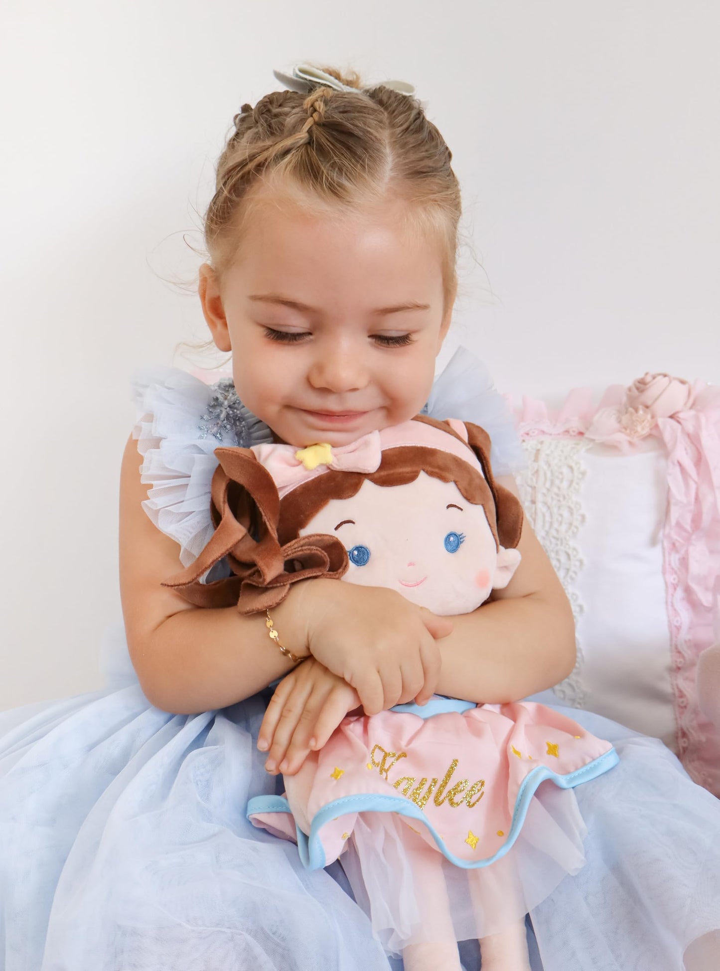 LeyaDoll Soft Baby Doll Toys (16'') - My First Rag Doll for 1 Year Old Girls | Princess Twinkle Plush Gift