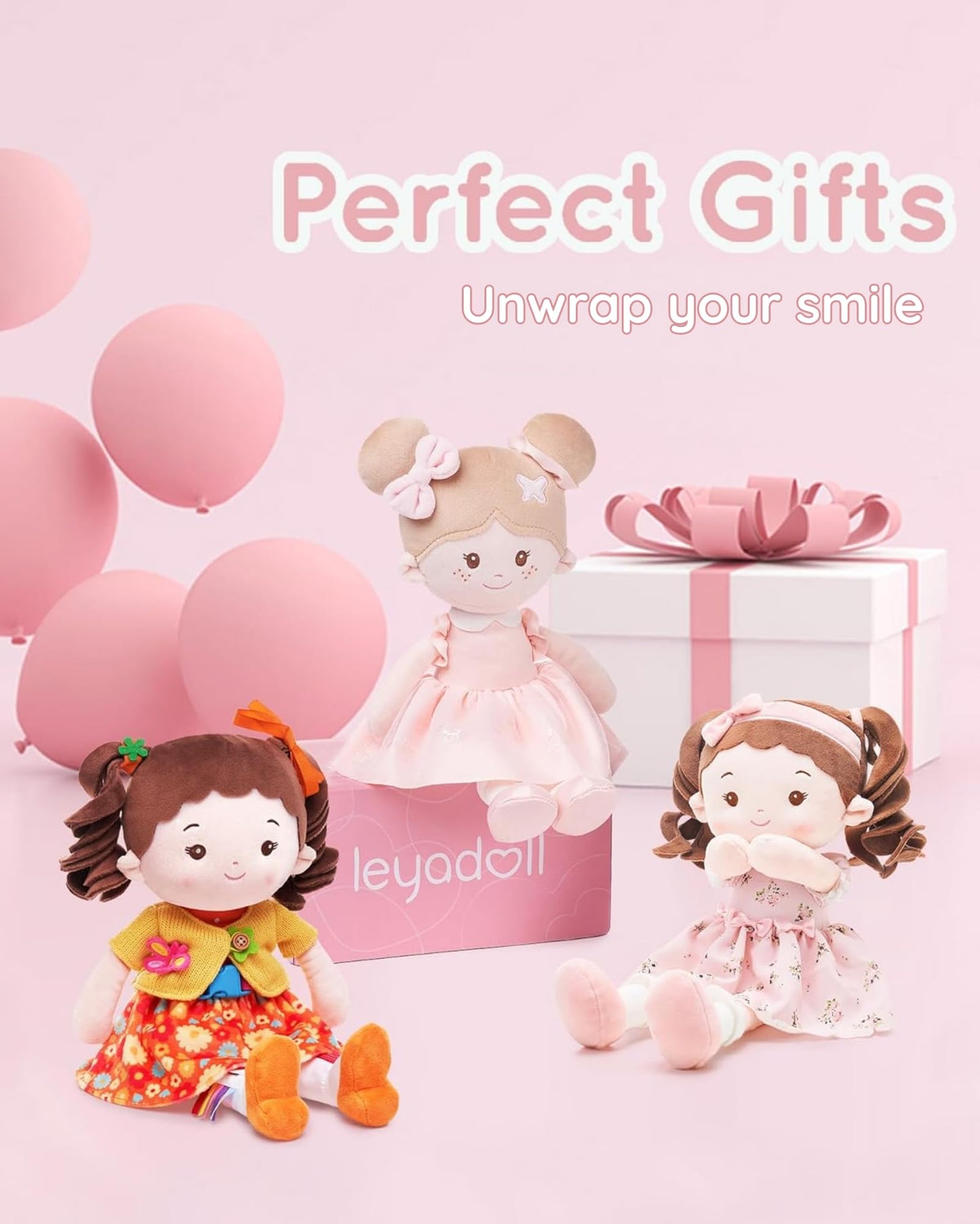 LeyaDoll Learning Sensory Doll for Toddlers — Montessori-Style Toy with Zipper, Shoelace, and Button Busy Flora