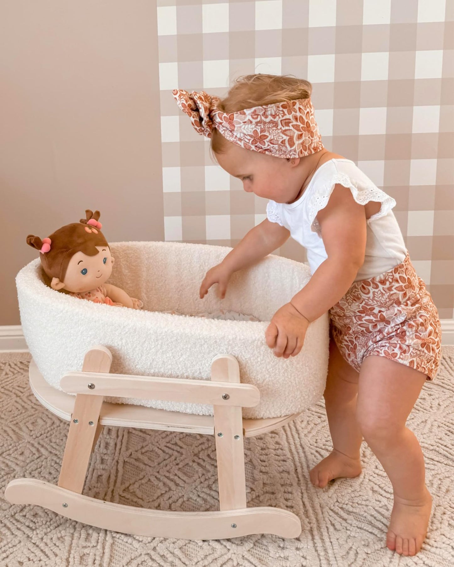 LeyaDoll Soft Baby Doll Toys (16-inch) – My First Rag Doll for 1 Year-Old Girls (Cherry)