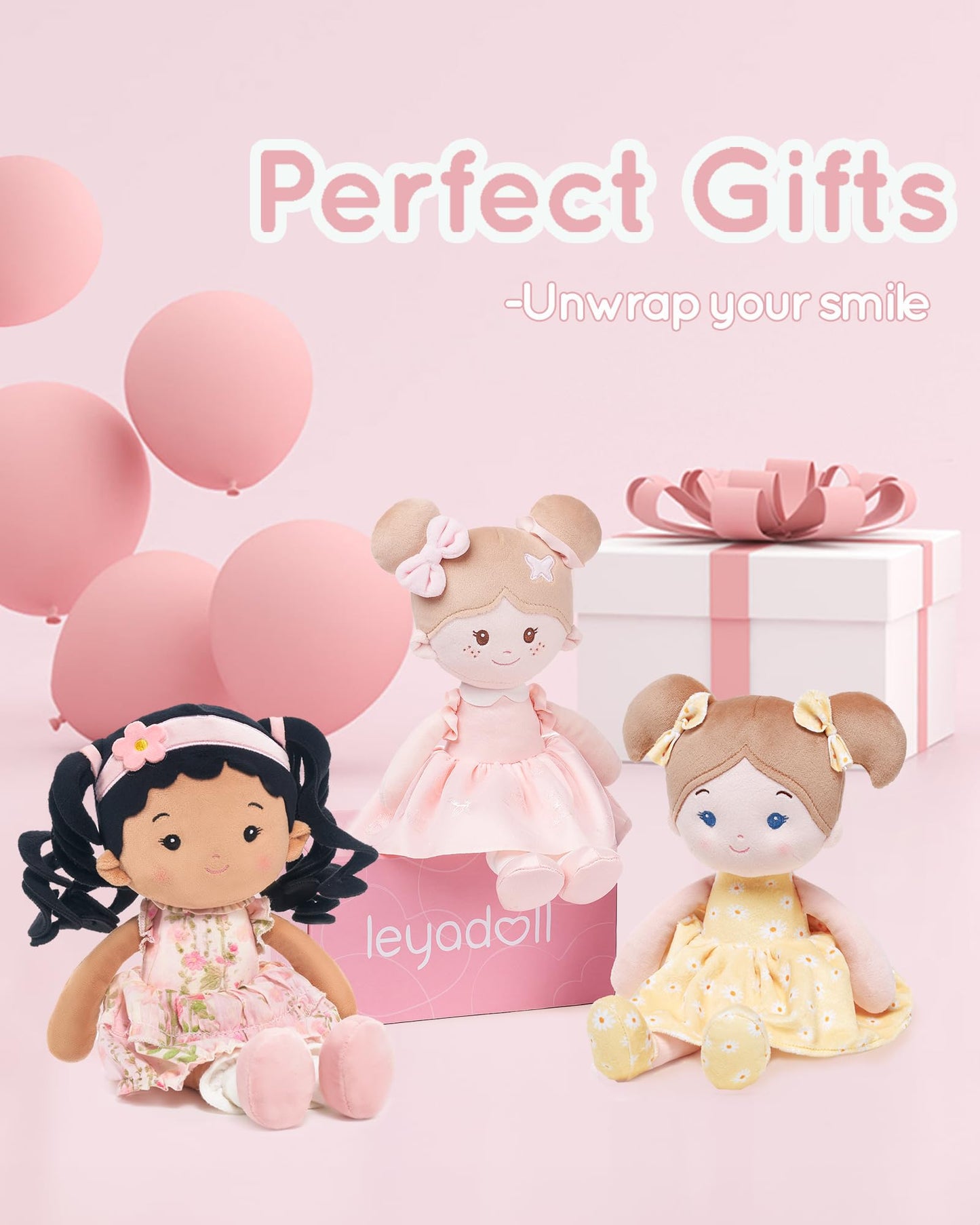 LeyaDoll Soft Baby Doll Toys (12inch) | My First Rag Doll for Toddlers & Gift-Ready