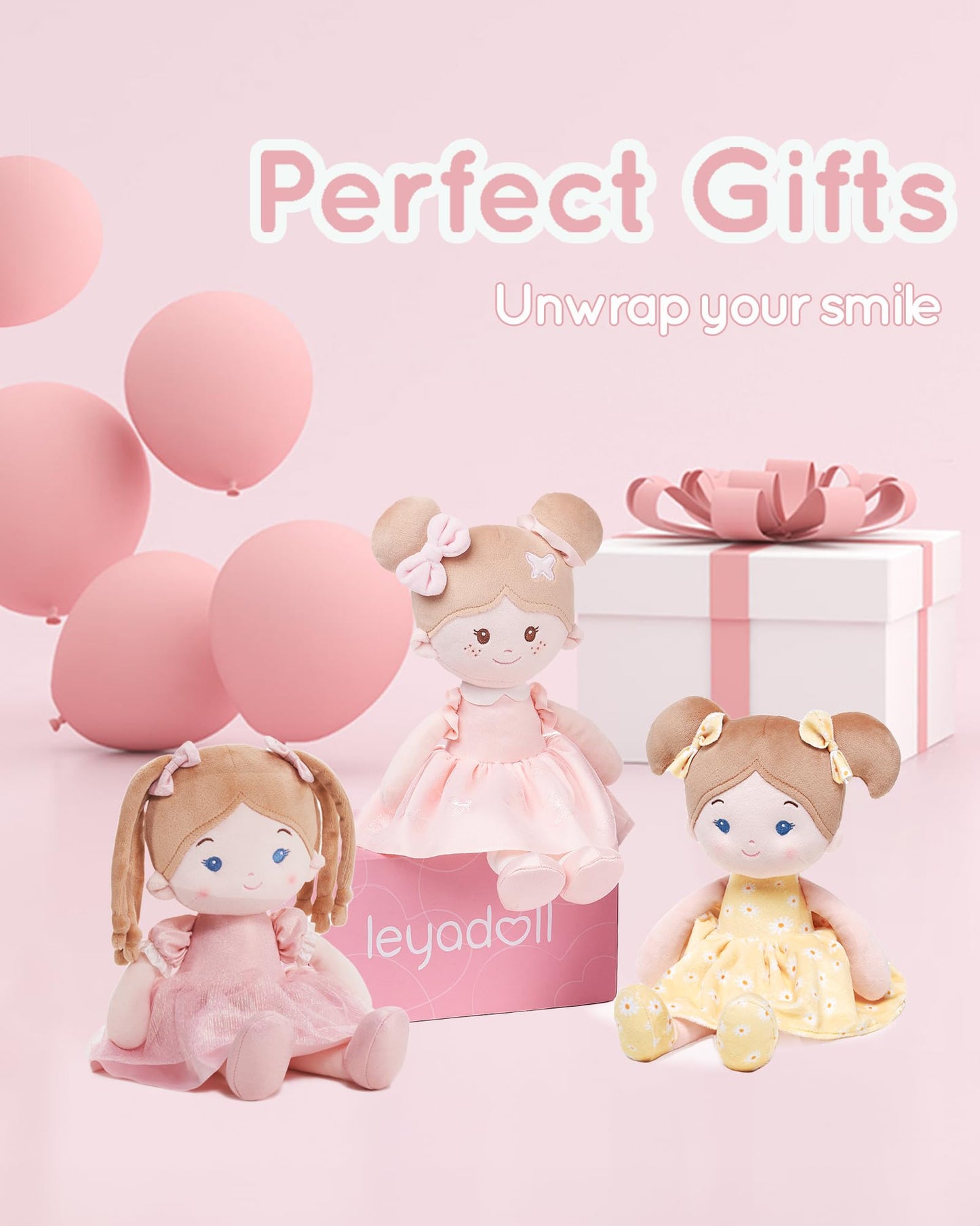 LeyaDoll Soft Baby Doll Toys (12-inch) – My First Rag Doll for 1-Year-Old Girls