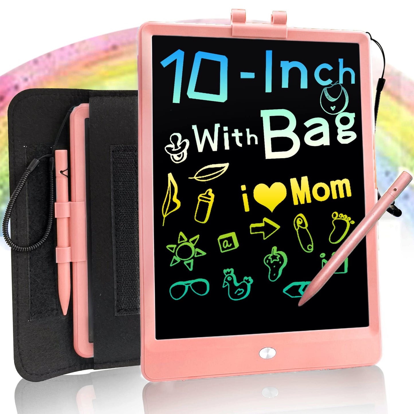 LEYAOYAO 10-Inch LCD Writing Tablet for Kids – Colorful Doodle Board with Bag