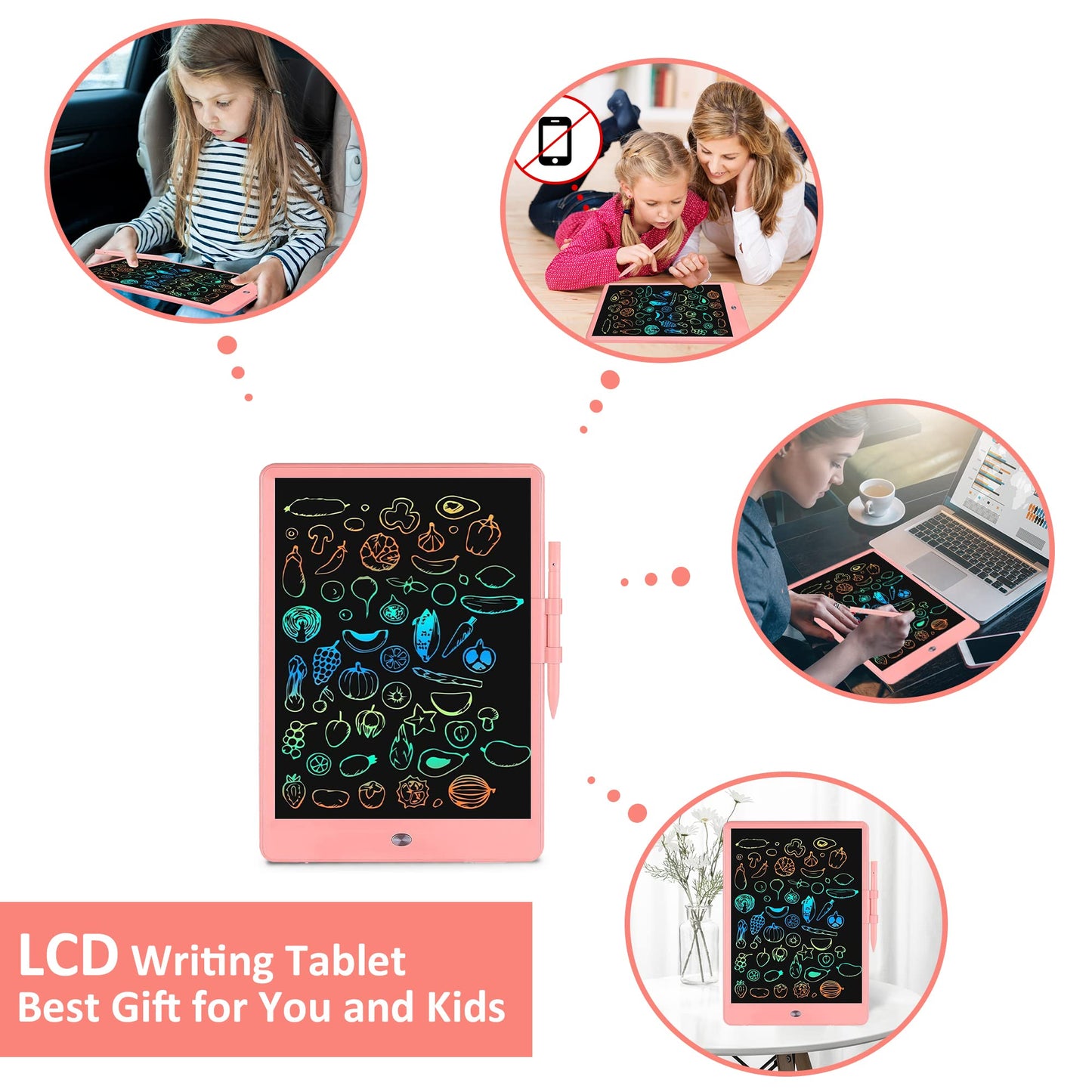LEYAOYAO 10-Inch LCD Writing Tablet for Kids – Colorful Doodle Board with Bag
