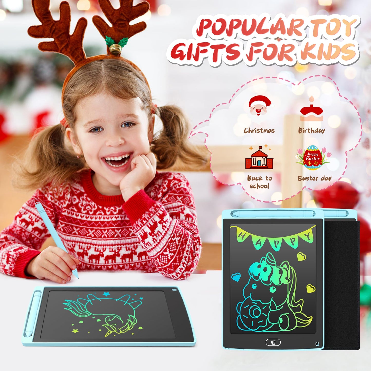 LEYAOYAO 2 Pack LCD Writing Tablet – 8.5-inch Color Doodle Pads for Kids