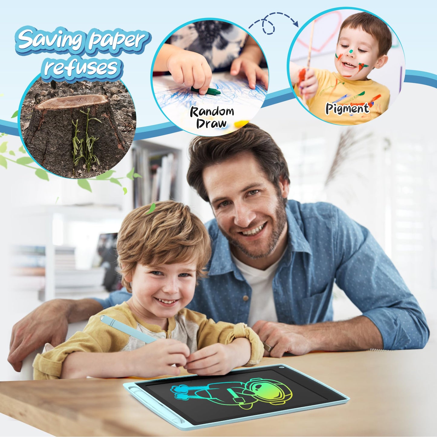 LEYAOYAO 2 Pack LCD Writing Tablet – 8.5-inch Color Doodle Pads for Kids