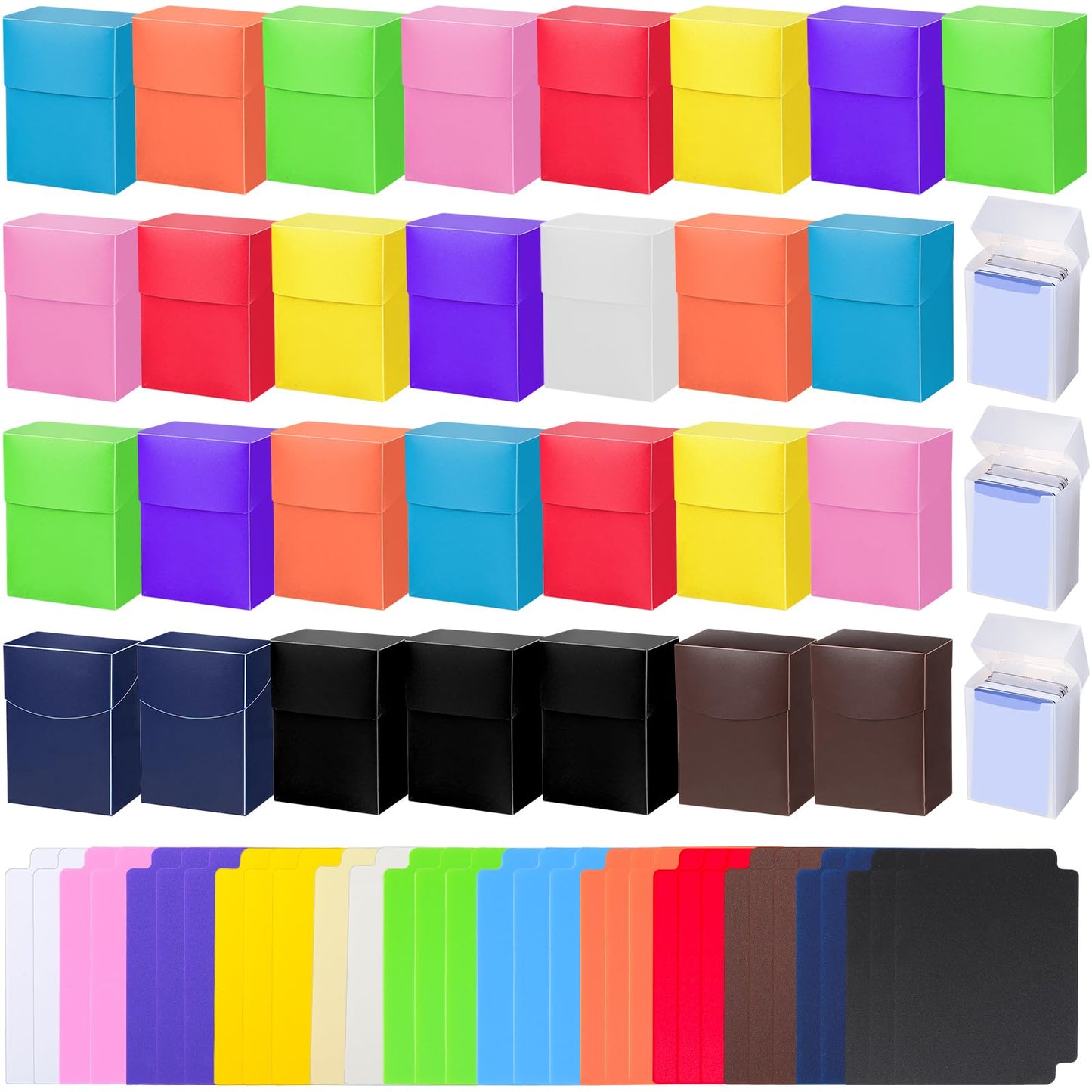 Leyndo 50 Pack TCG Cards Deck Boxes – Large Capacity with Dividers