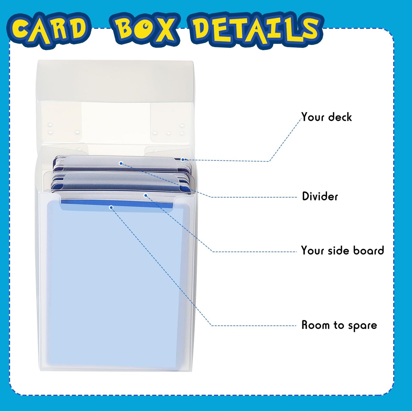Leyndo 50 Pack TCG Cards Deck Boxes – Large Capacity with Dividers