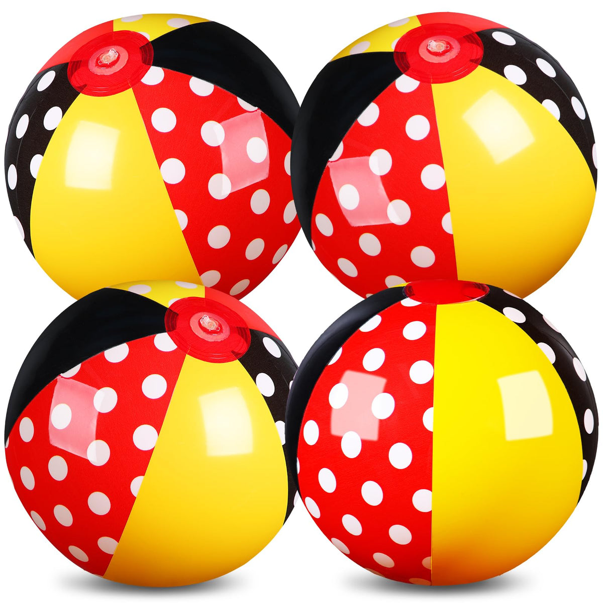 Leyndo 4 Pack Mouse Party Beach Balls – 7.87in Inflatable Pool Toys for Kids
