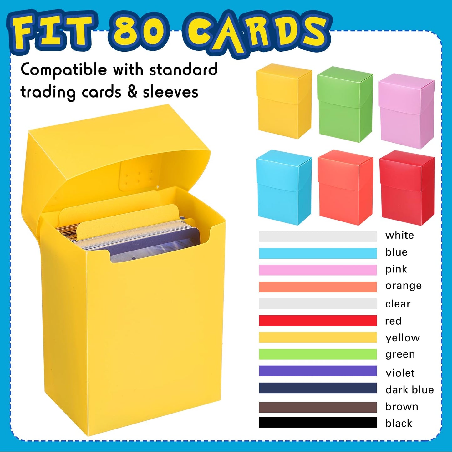 Leyndo 50 Pack TCG Cards Deck Boxes – Large Capacity with Dividers