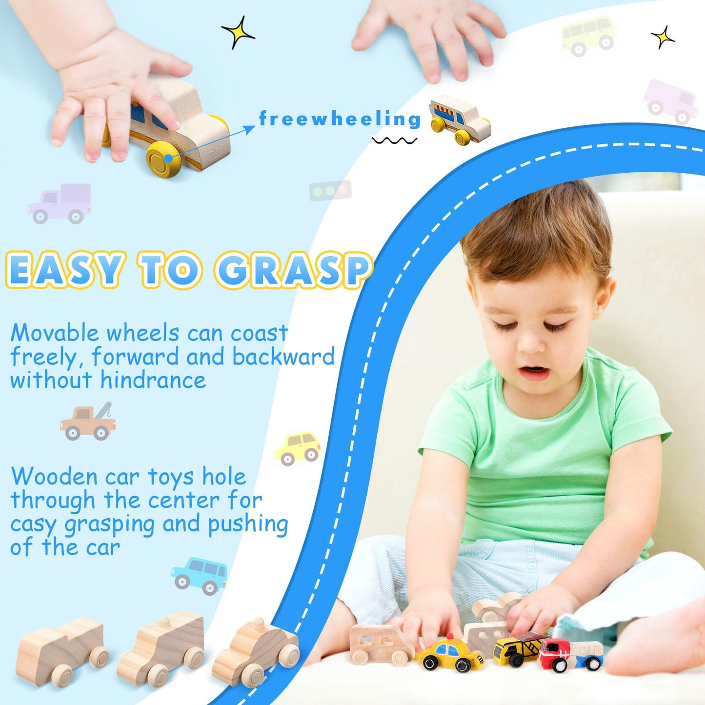 Leyndo 20 Pcs Small Wooden Cars to Paint for Kids – DIY Wood Car Craft Set