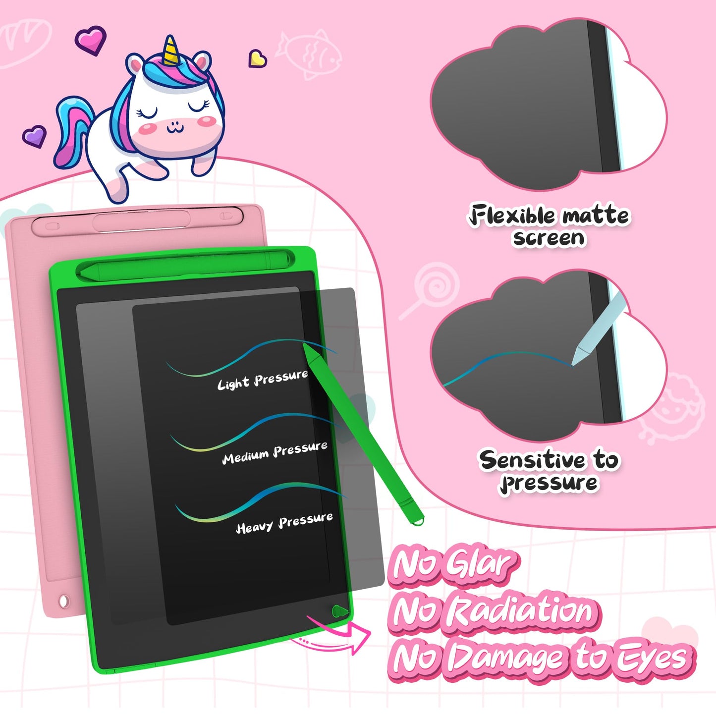 LEYAOYAO 3 Pack LCD Writing Tablet for Kids – Colorful Doodle Boards, Erasable & Reusable (Ages 3–6)