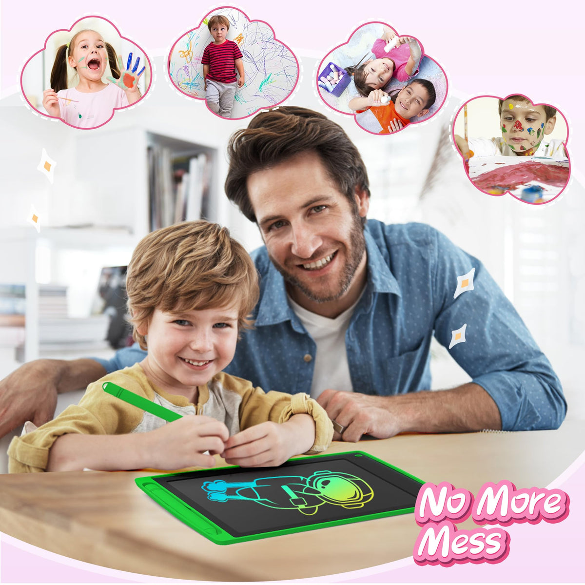 LEYAOYAO 3 Pack LCD Writing Tablet for Kids – Colorful Doodle Boards, Erasable & Reusable (Ages 3–6)