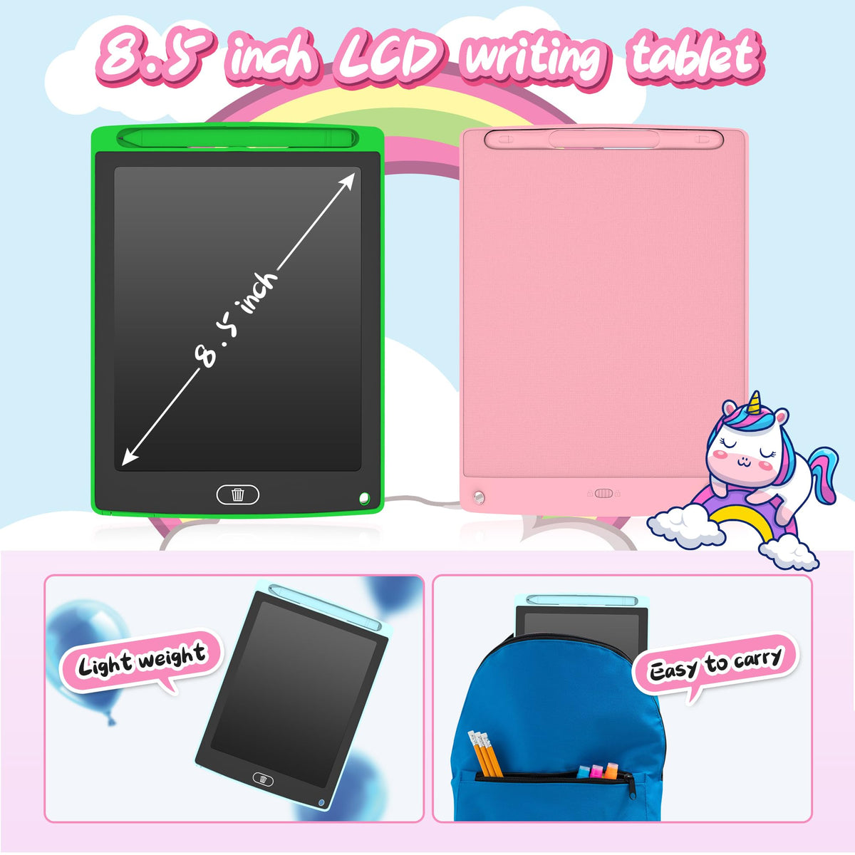 LEYAOYAO 3 Pack LCD Writing Tablet for Kids – Colorful Doodle Boards, Erasable & Reusable (Ages 3–6)