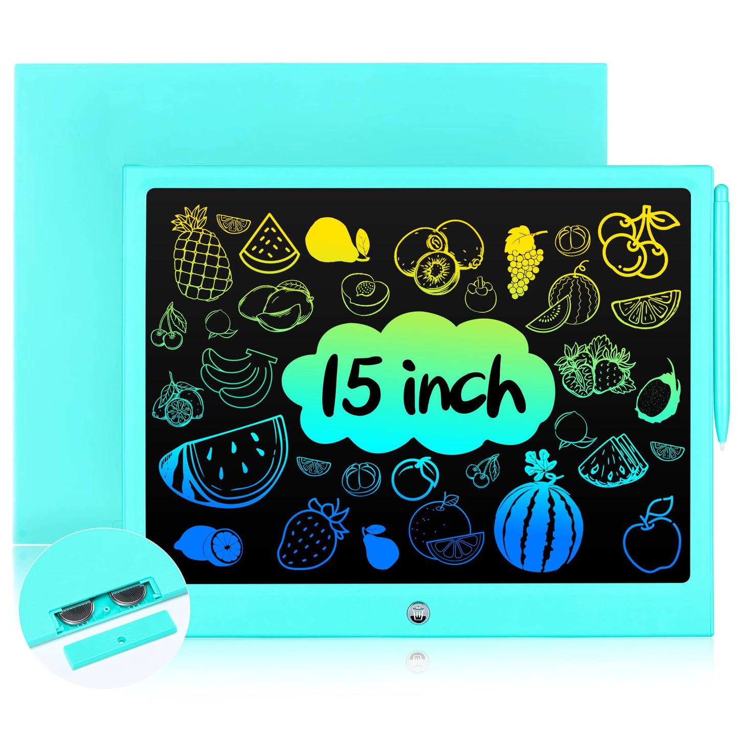 LEYAOYAO 15-Inch LCD Doodle Board for Kids | Educational Writing Tablet, Blue