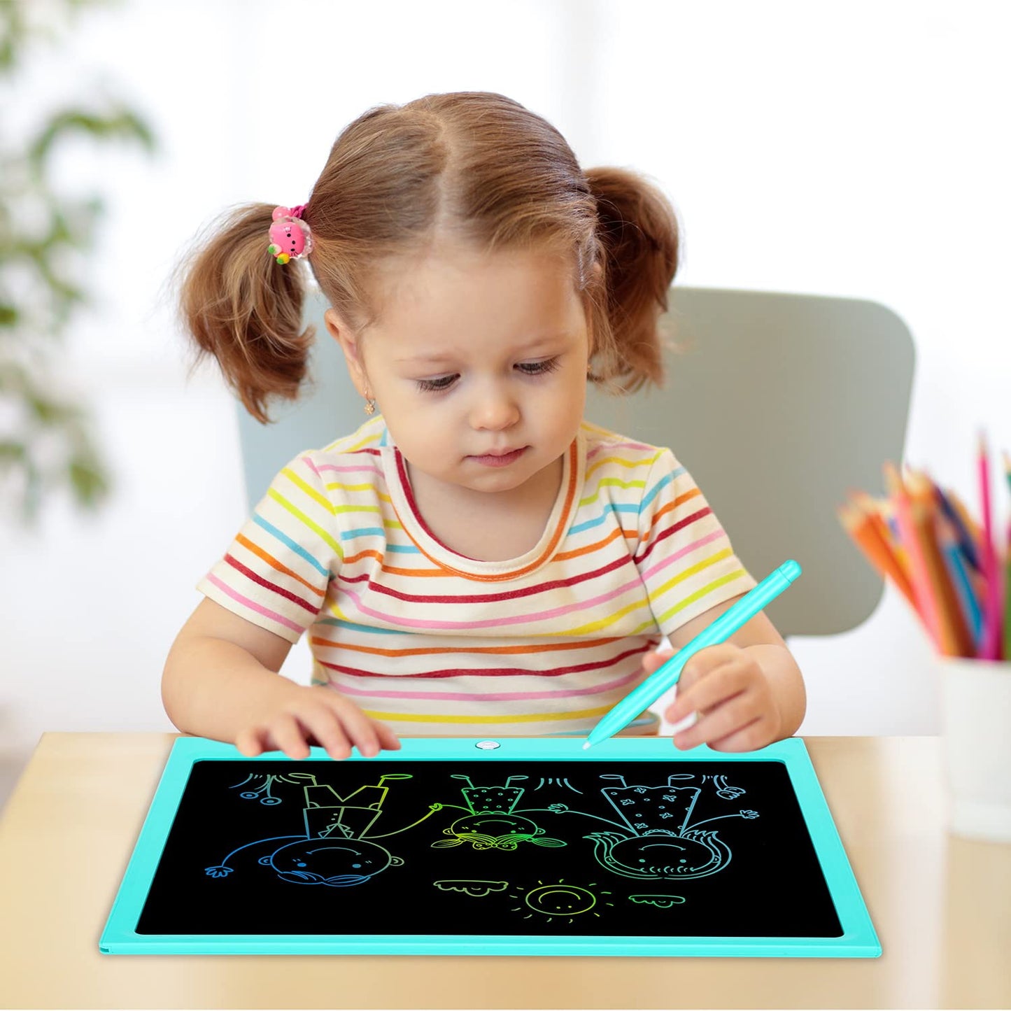 LEYAOYAO 15-Inch LCD Doodle Board for Kids | Educational Writing Tablet, Blue