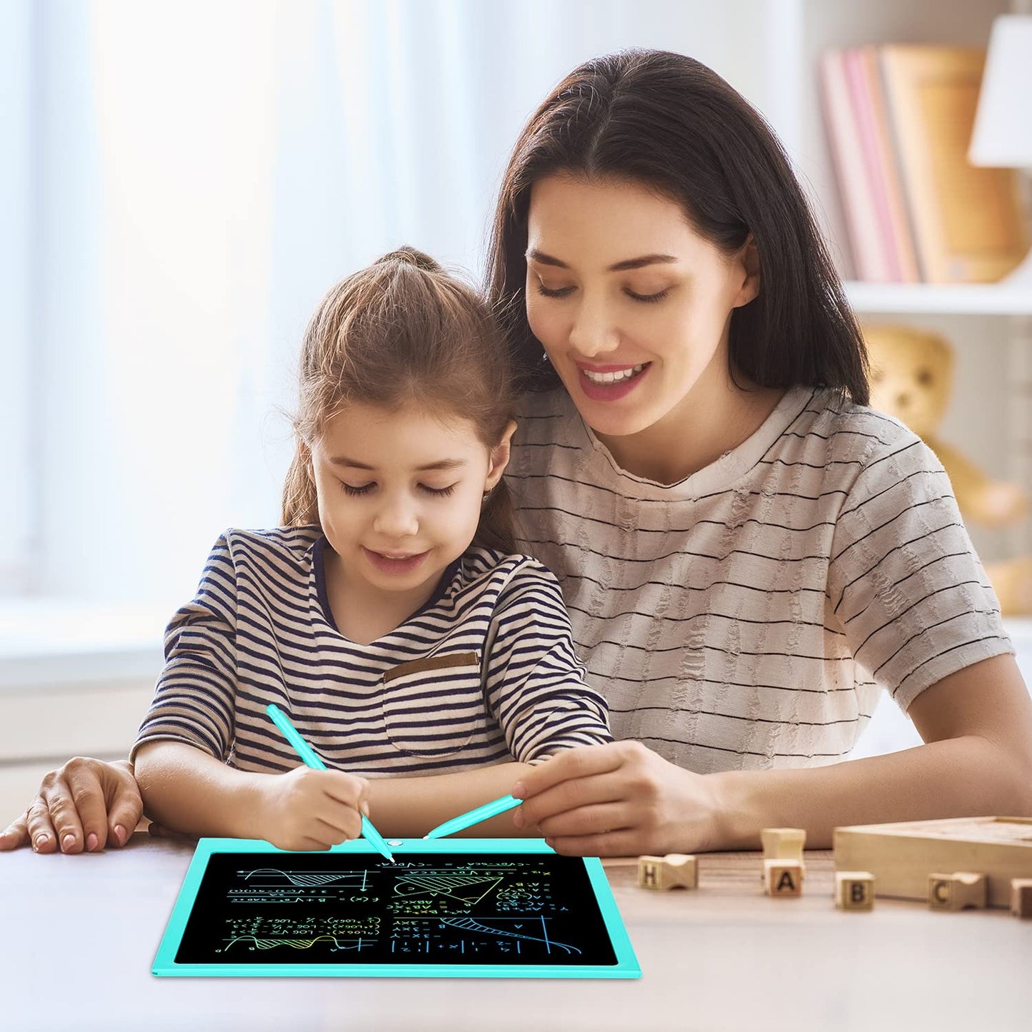 LEYAOYAO 15-Inch LCD Doodle Board for Kids | Educational Writing Tablet, Blue
