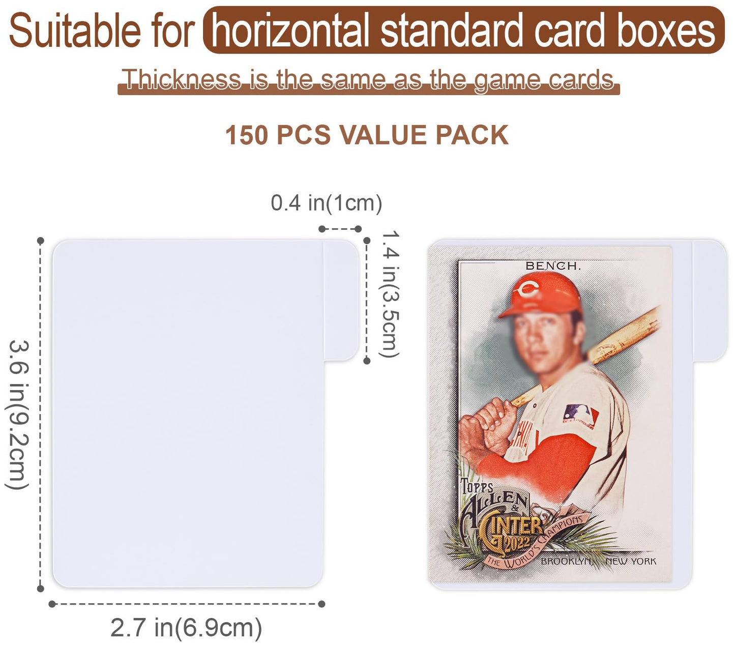 Leyzan Trading Card Dividers – 150 Horizontal Cards for MTG/Baseball Storage Boxes