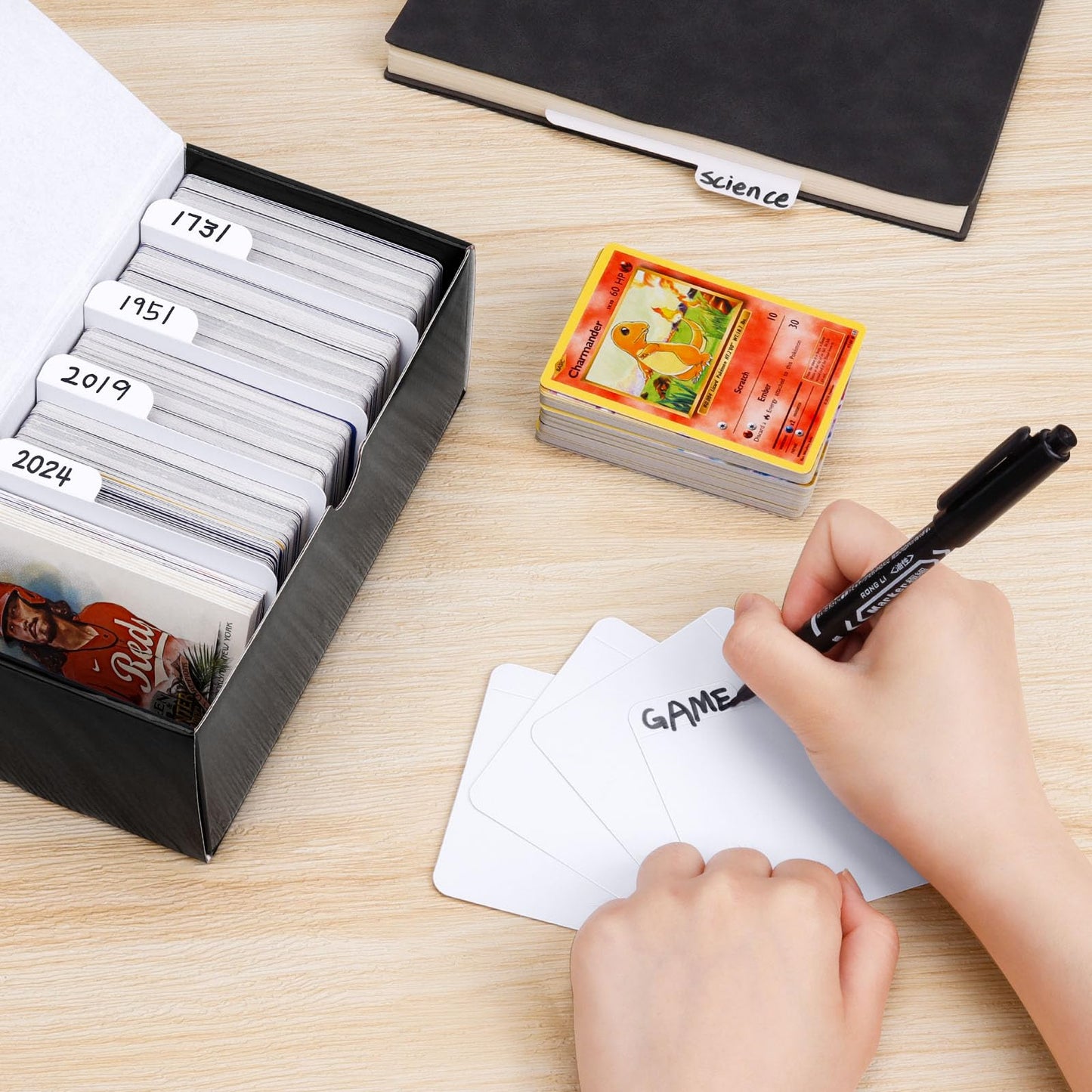 Leyzan Trading Card Dividers – 150 Horizontal Cards for MTG/Baseball Storage Boxes