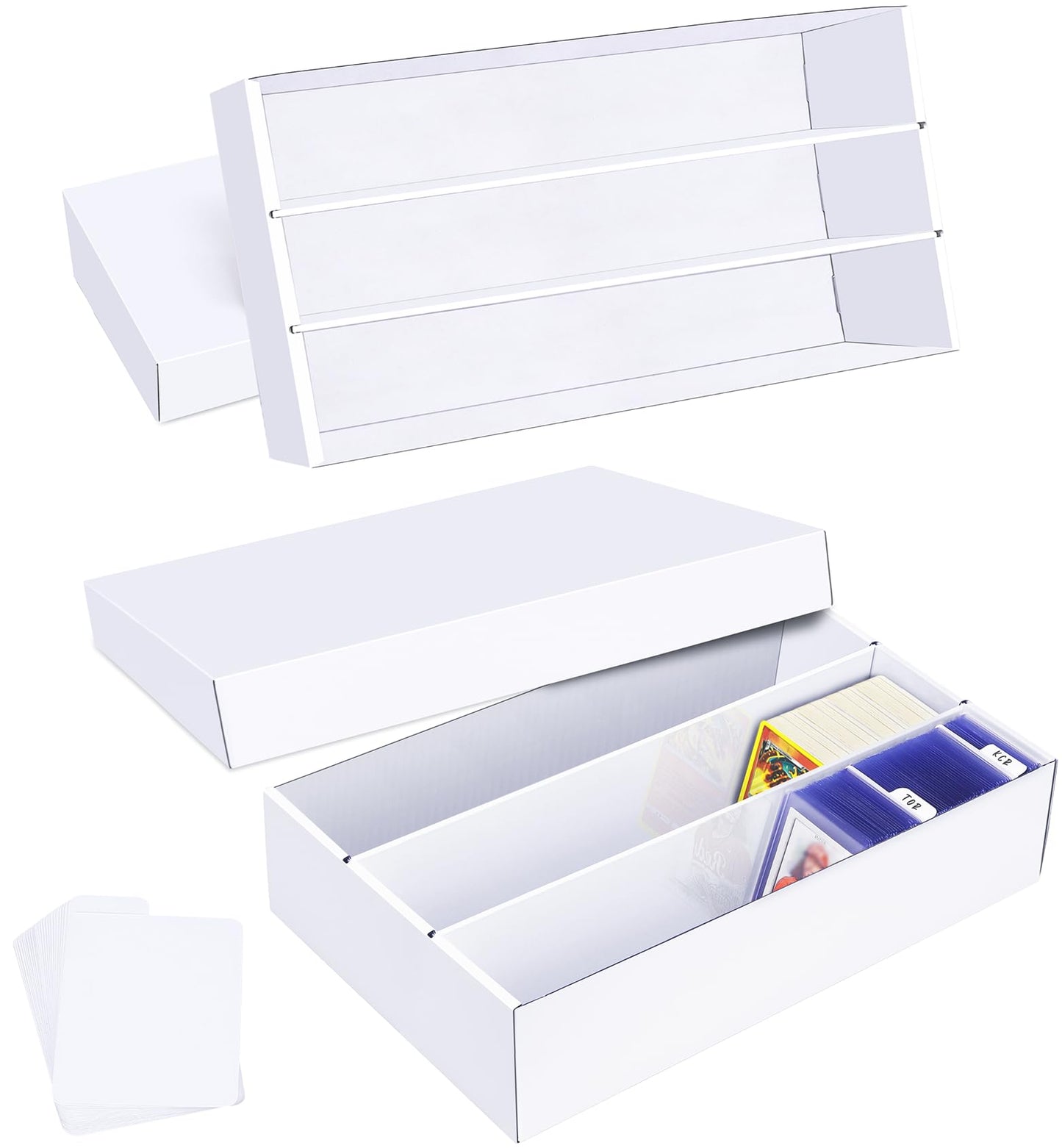 Leyzan 2-Pack Trading Card Storage Box — 2400-Card Capacity with Dividers for MTG, TCG, Sports