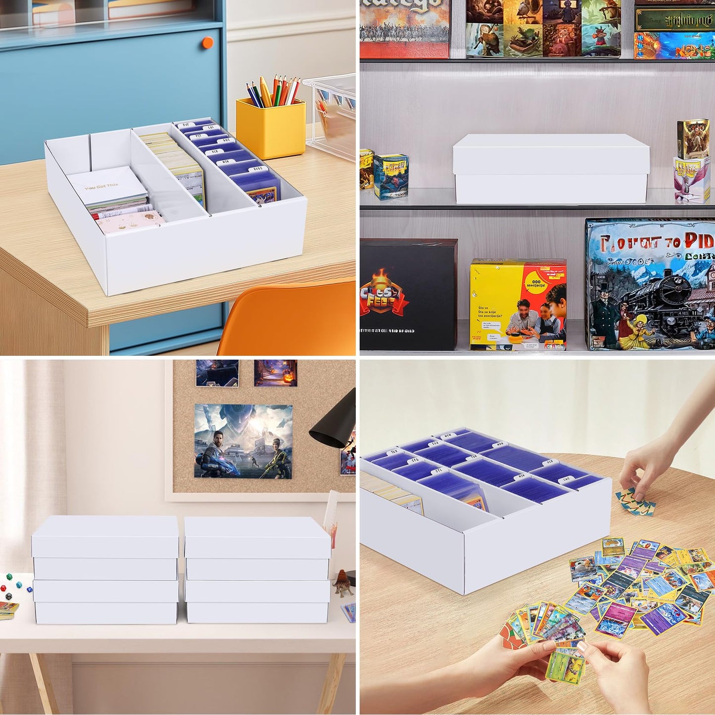 Leyzan Trading Card Storage Box – 3200 Card Capacity with Divider for Sports, TCG, MTG (1 Pack)