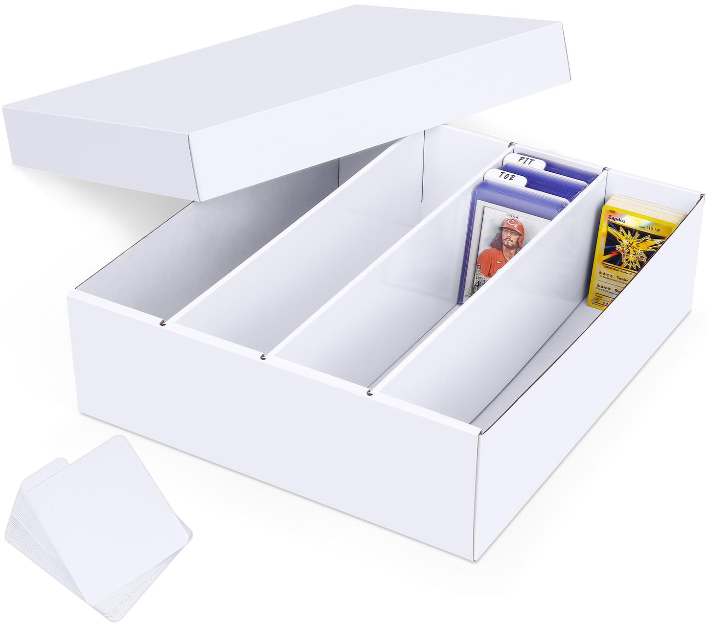 Leyzan Trading Card Storage Box – 3200 Card Capacity with Divider for Sports, TCG, MTG (1 Pack)