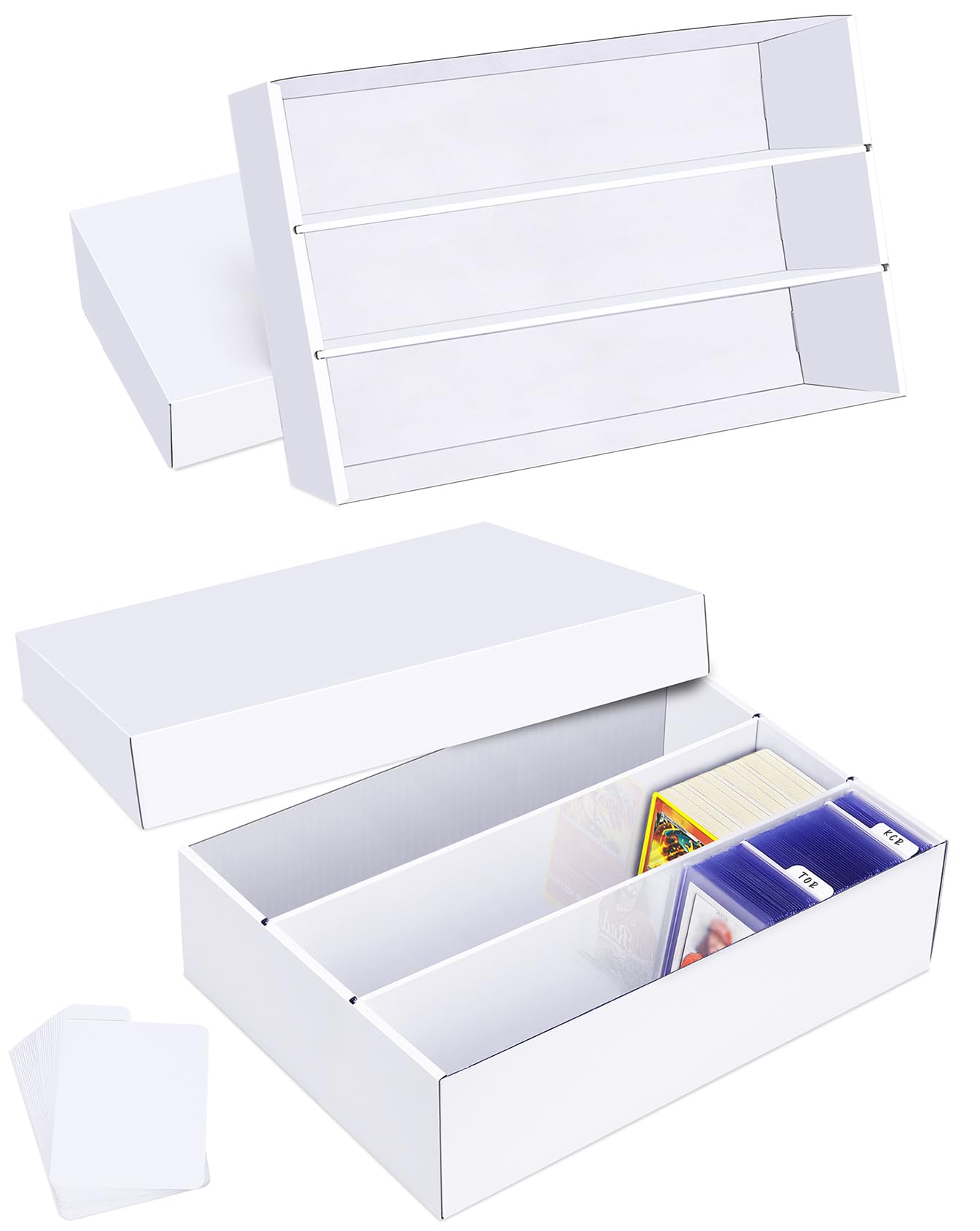 Leyzan 2-Pack Trading Card Storage Box — 2400-Card Capacity with Dividers for MTG, TCG, Sports