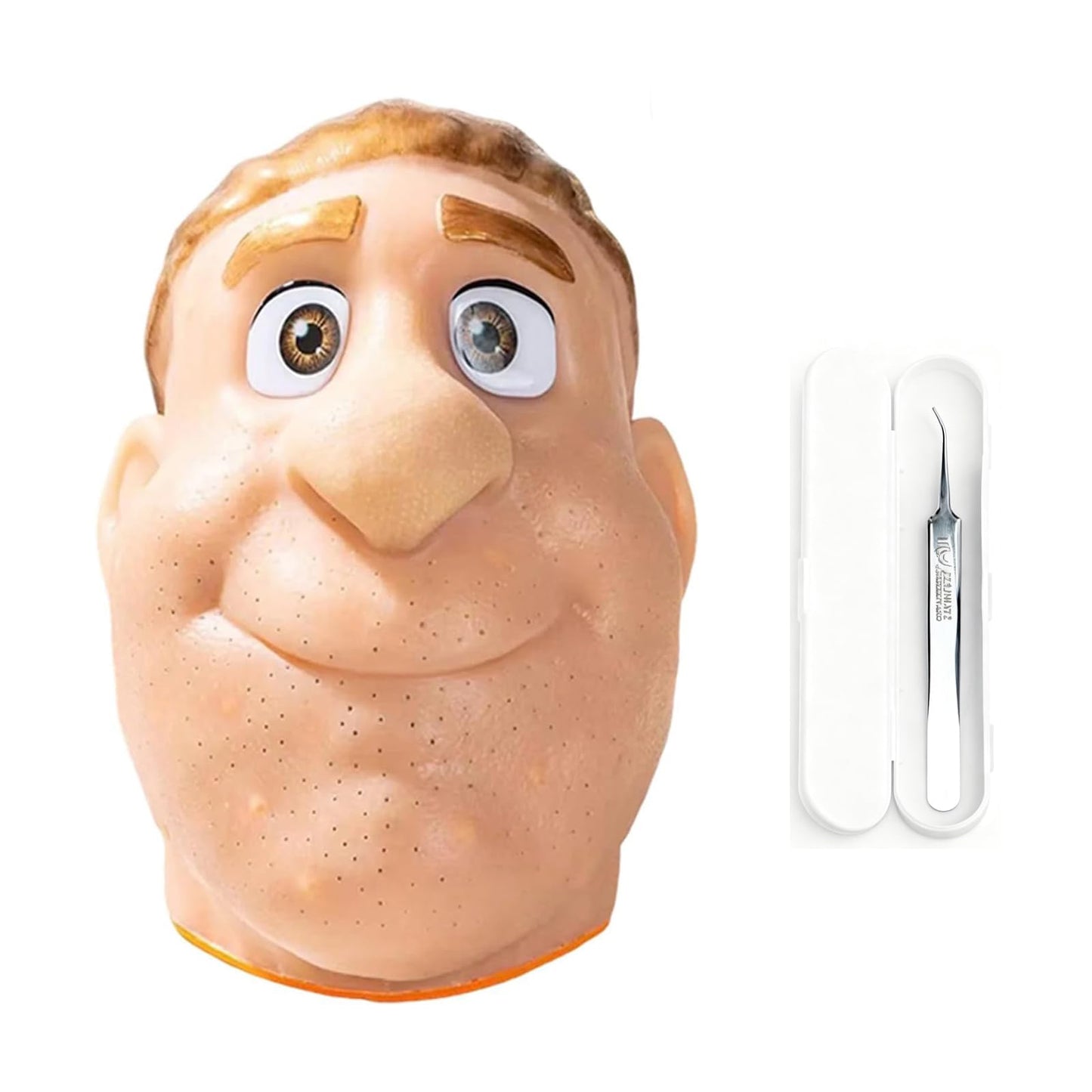 LFEX Pimple Popping Toy – Big Head Squeeze Toy with Golden Hair for Stress Relief | Reusable Refill