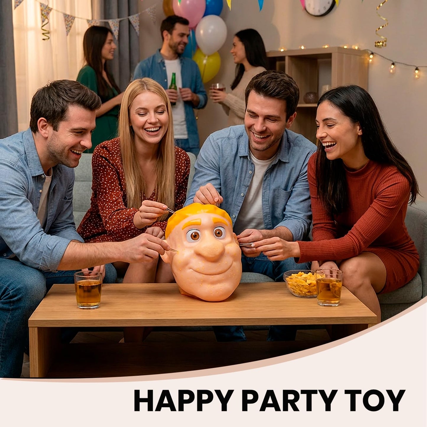 LFEX Pimple Popping Toy – Big Head Squeeze Toy with Golden Hair for Stress Relief | Reusable Refill