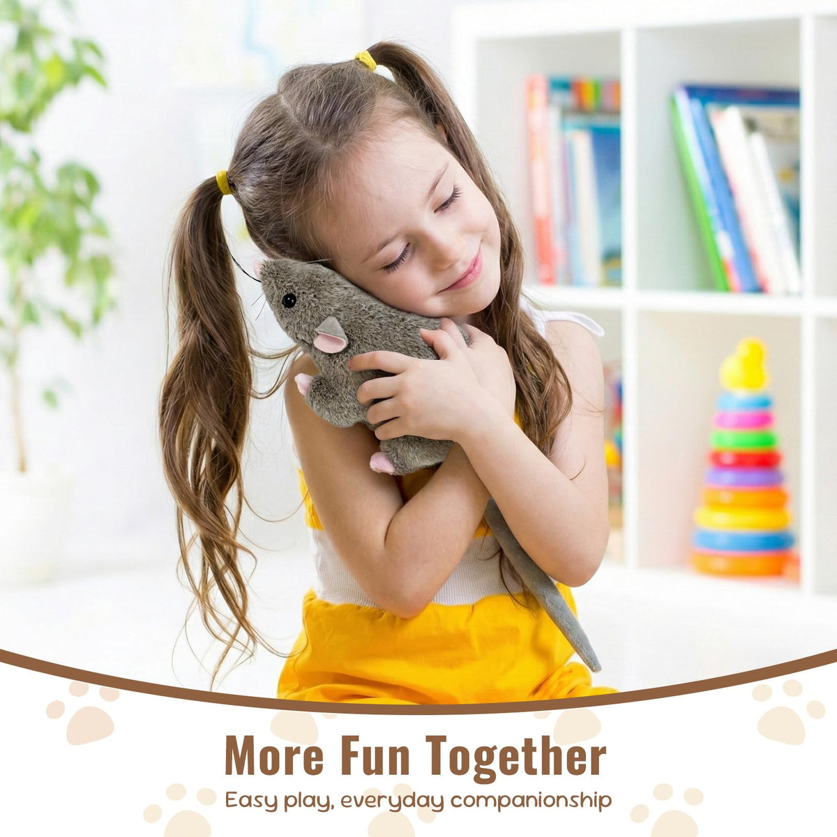 Lhcn021 12.6-inch Rat Plush — Soft Grey Mouse Toy for Kids | Cute, Realistic Stuffed Animal