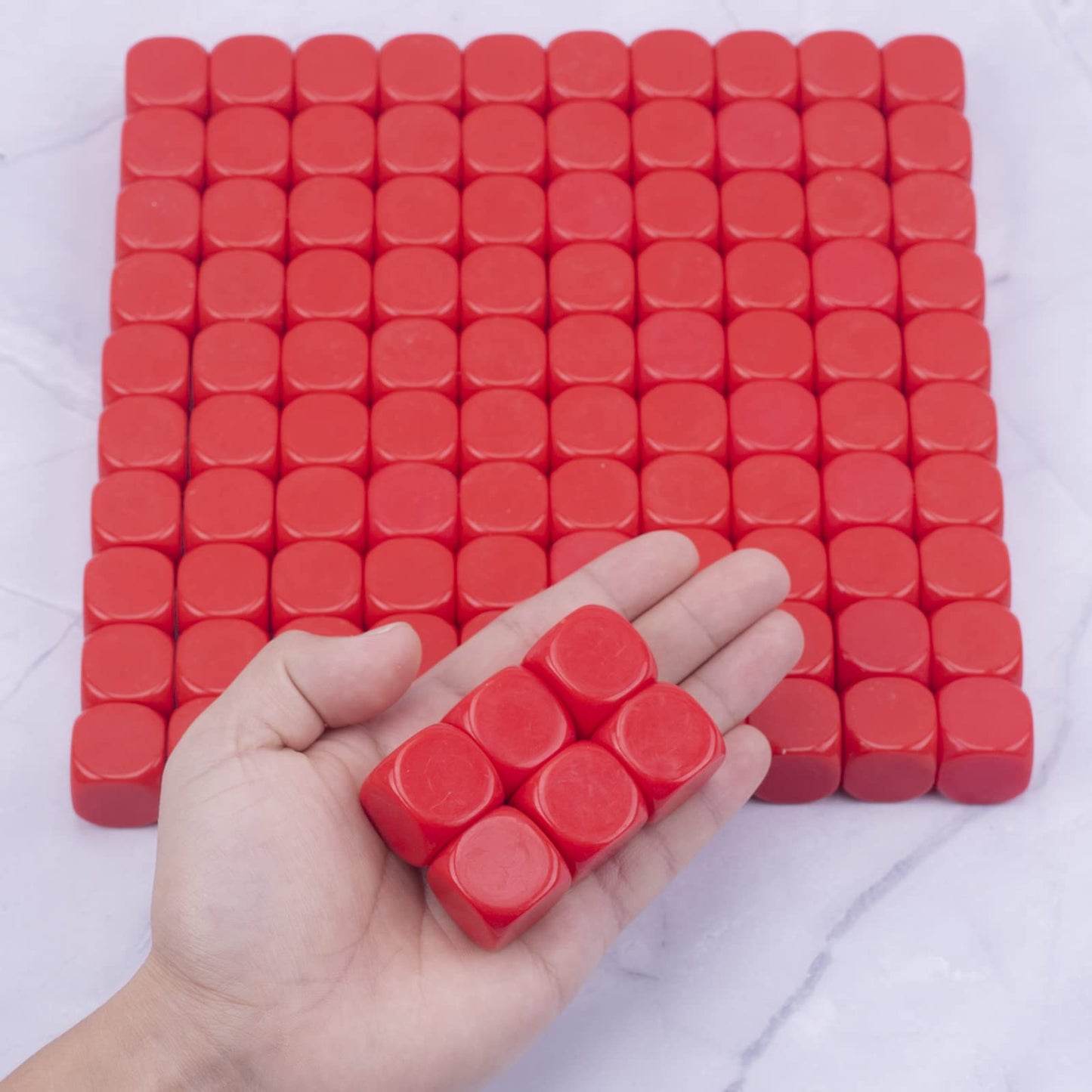 Lianshi 22mm Blank Dice Set - 100 Pcs, Four Colors for Teaching & Learning