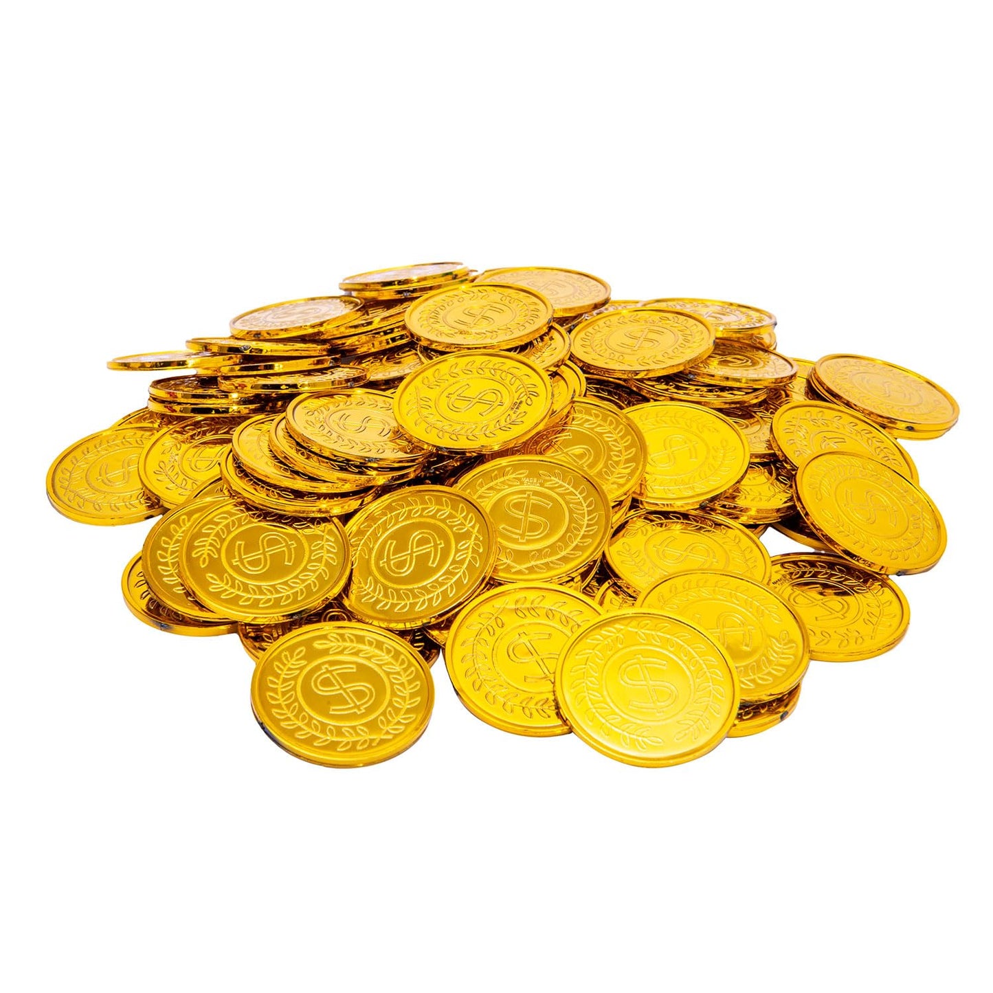Liatunou 50 Pcs Plastic Gold Coins Set – Treasure Hunts, Pirate Parties, Rewards