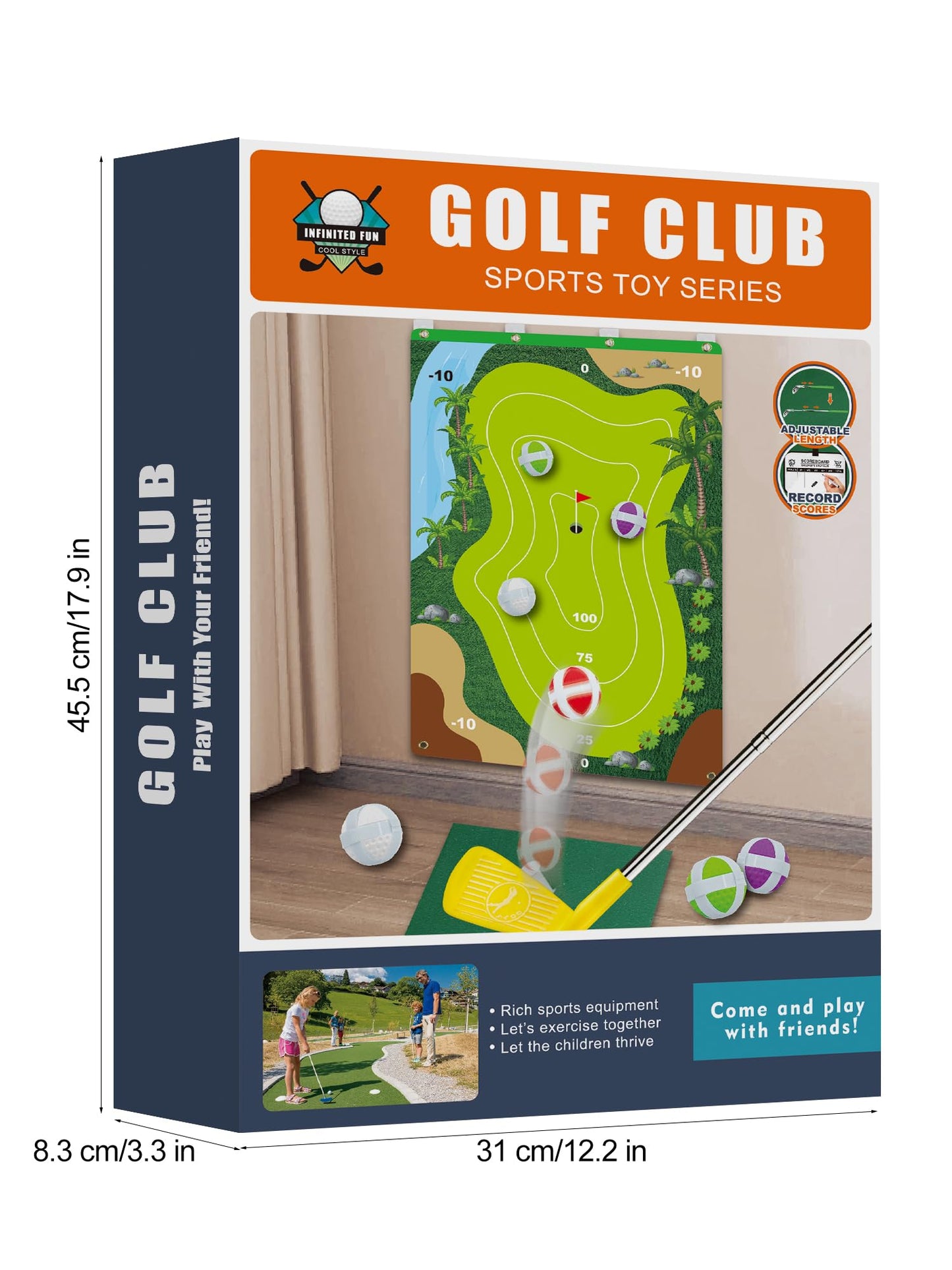 Liberry Kids Golf Set (Ages 3-7) | Indoor/Outdoor Chipping Game with Mat, Sticky Balls, Retractable Clubs