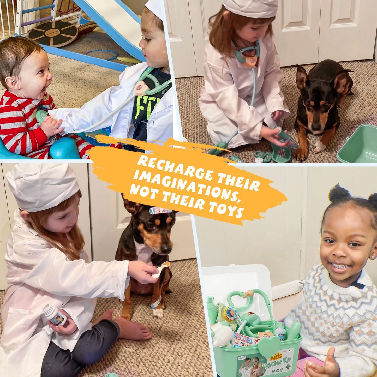 Liberry Doctor Kit for Toddlers (3-5) — 30-Piece Pretend Play Set with Stethoscope & Costume