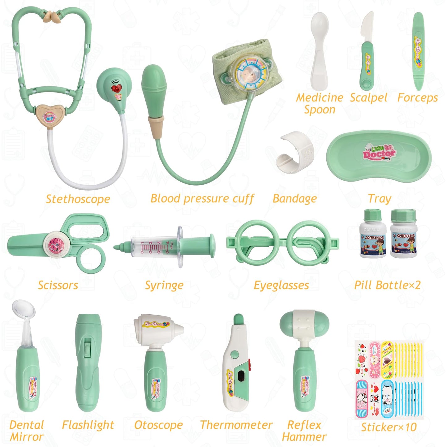 Liberry Doctor Kit for Toddlers (3-5) — 30-Piece Pretend Play Set with Stethoscope & Costume
