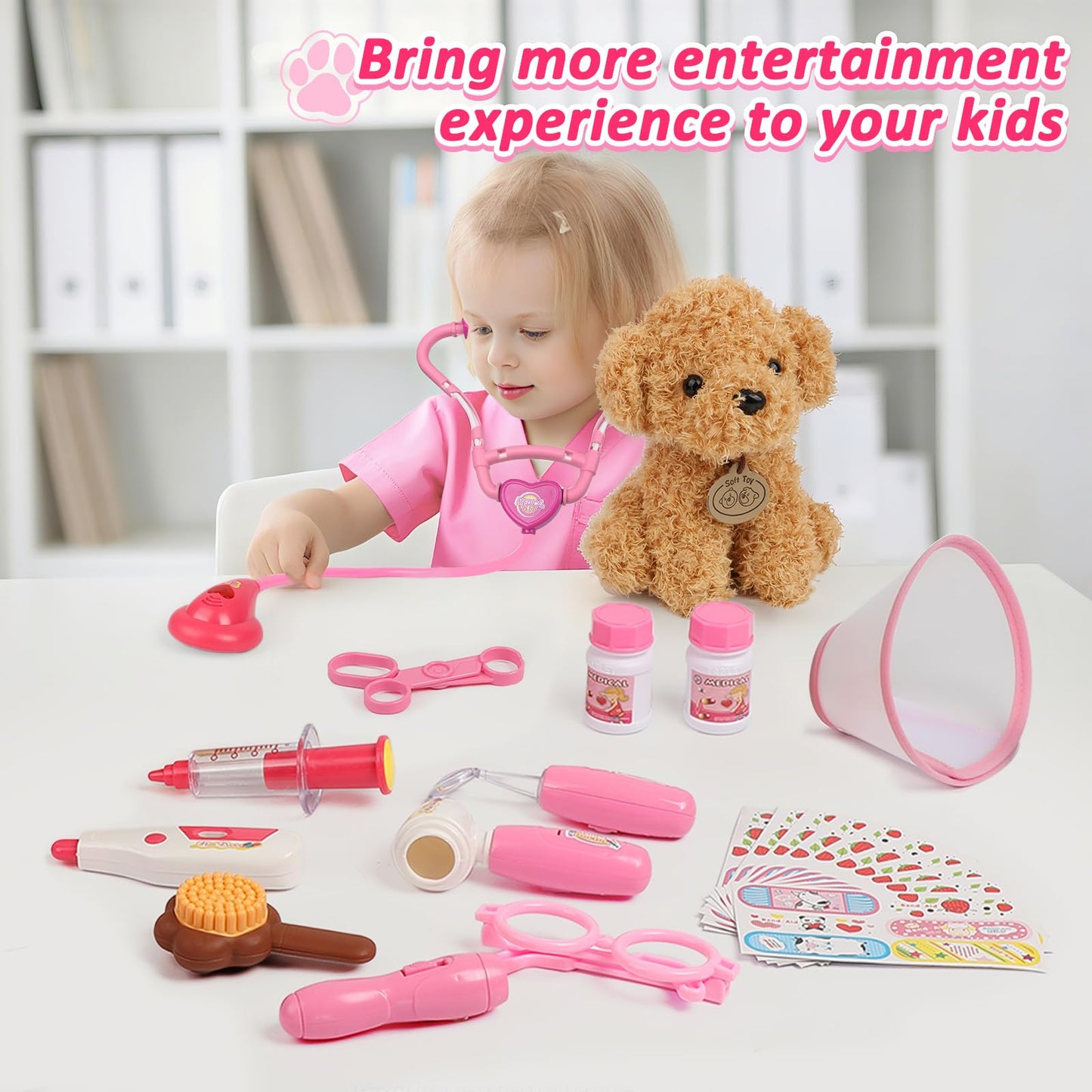 Liberry Doctor Kit for Toddlers – 26 Pcs Vet Playset with Stethoscope & Dress-Up Costume