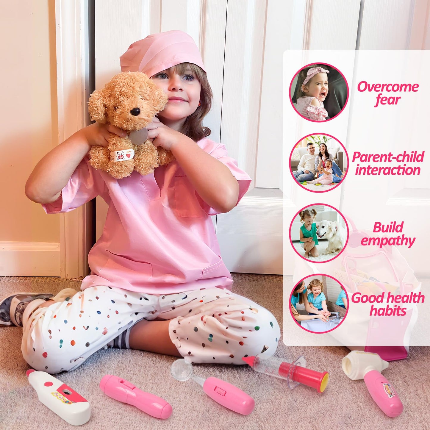 Liberry Doctor Kit for Toddlers – 26 Pcs Vet Playset with Stethoscope & Dress-Up Costume